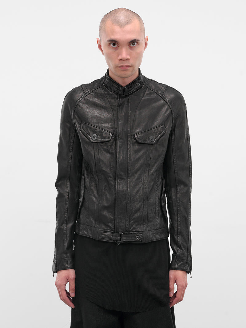 Black Leather Utility Jacket (917BLM2-BLACK)