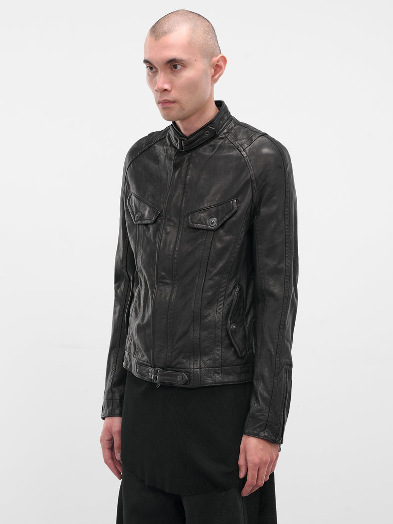 Black Leather Utility Jacket (917BLM2-BLACK)