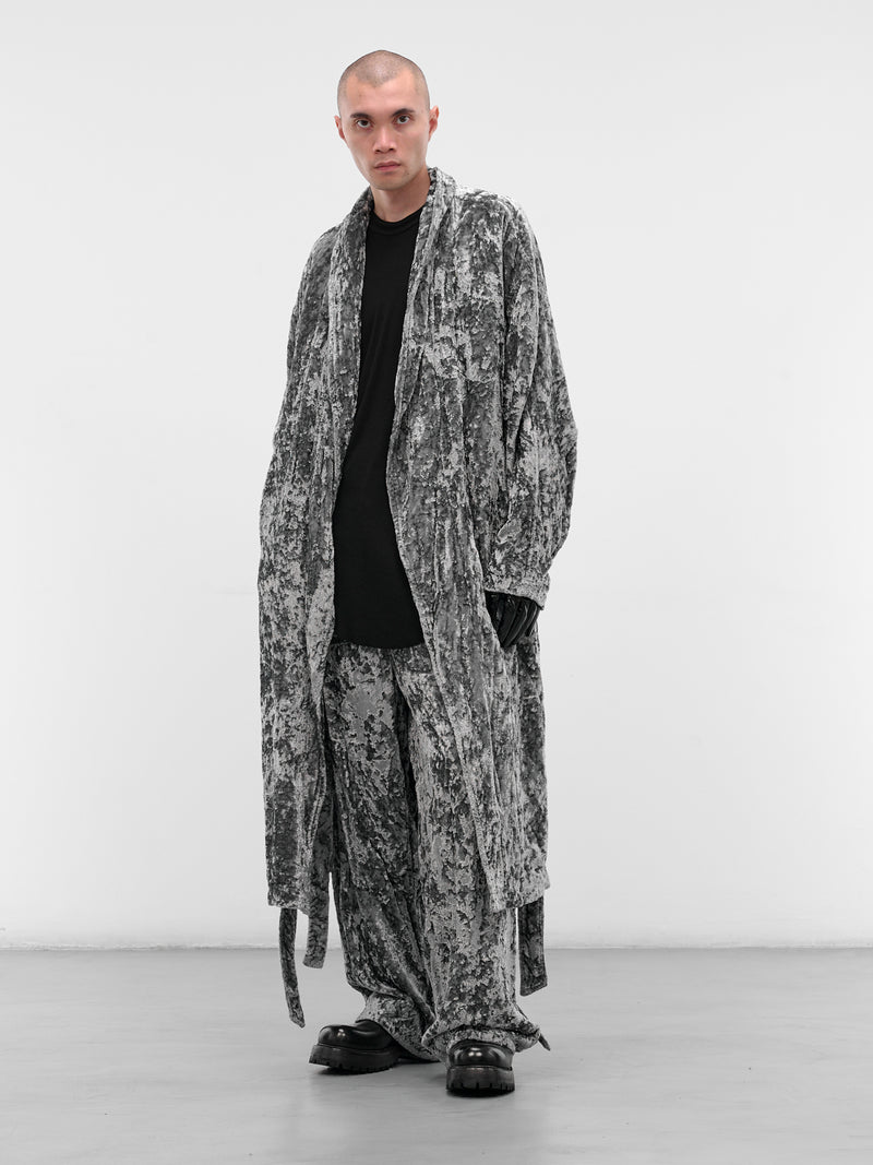 Gray Crushed Velvet Cargo Pants (917PAM8-GRAY)