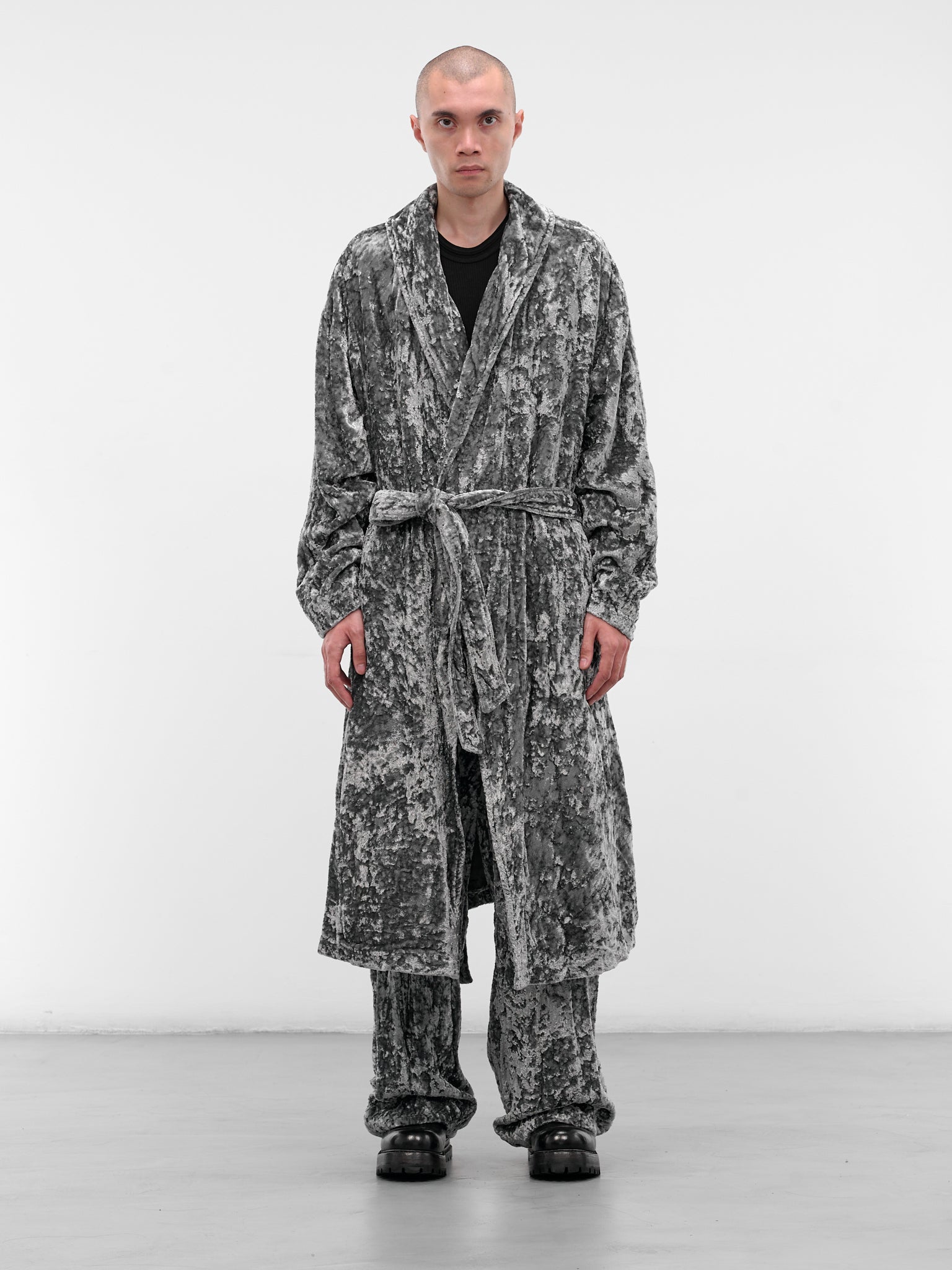 Gray Crushed Velvet Robe (917COM3-GRAY)