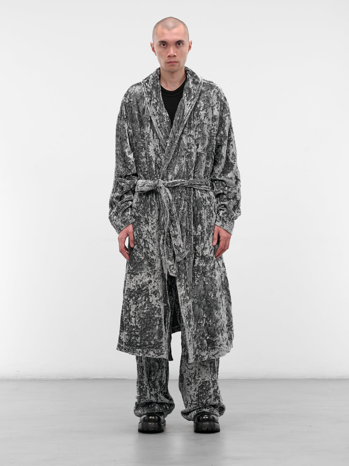 Gray Crushed Velvet Robe (917COM3-GRAY)
