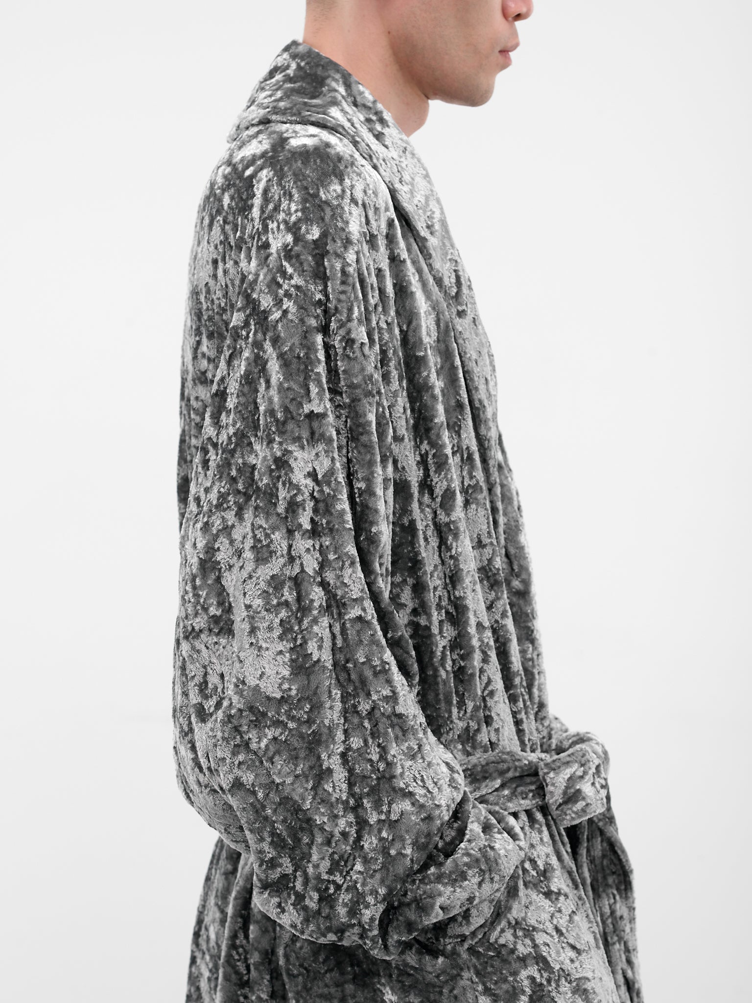 Gray Crushed Velvet Robe (917COM3-GRAY)