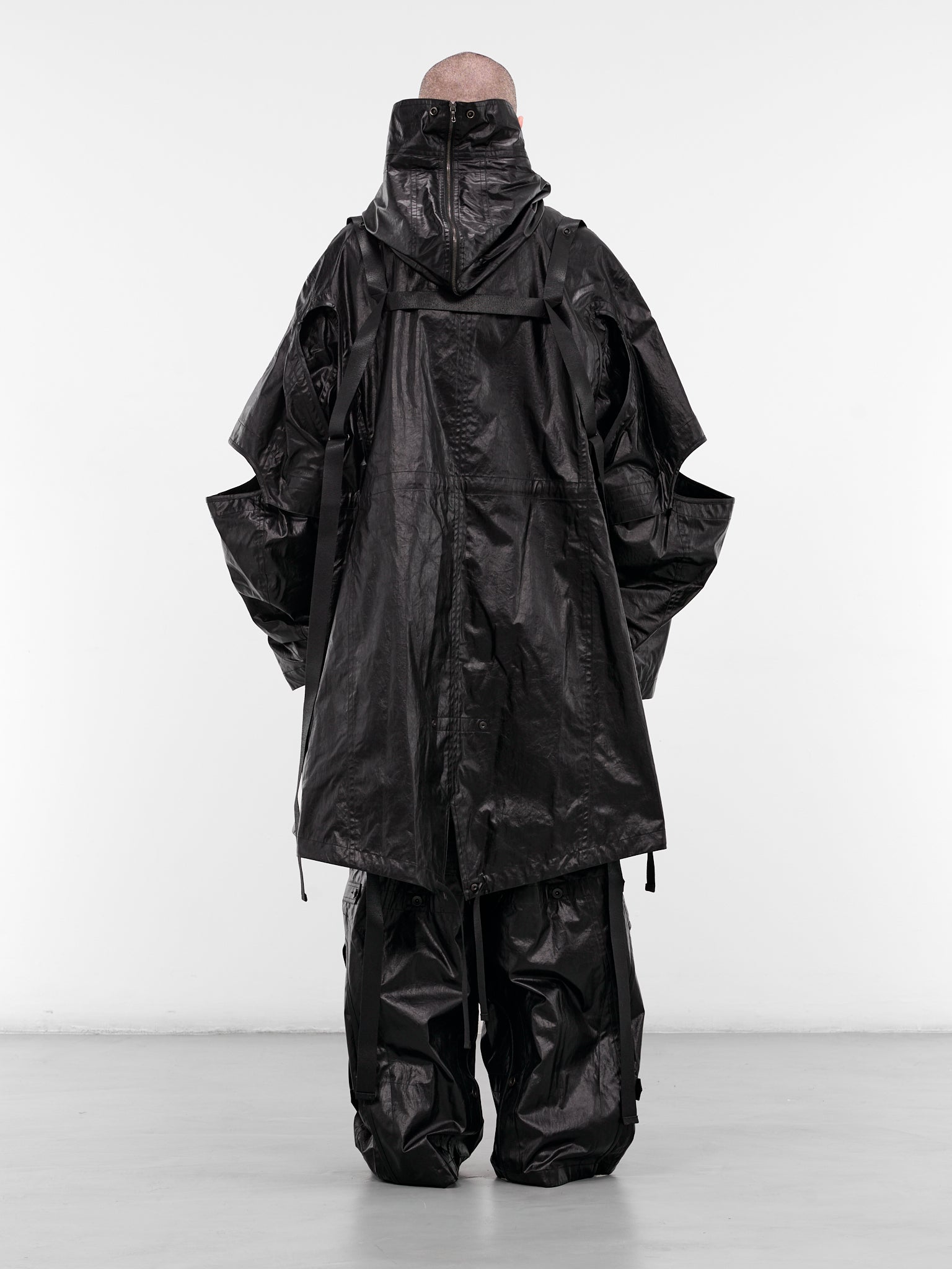 Black Coated Technical Parka Jacket (917COM5-BLACK)