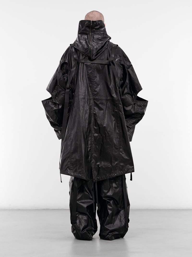 Black Coated Technical Parka Jacket (917COM5-BLACK)