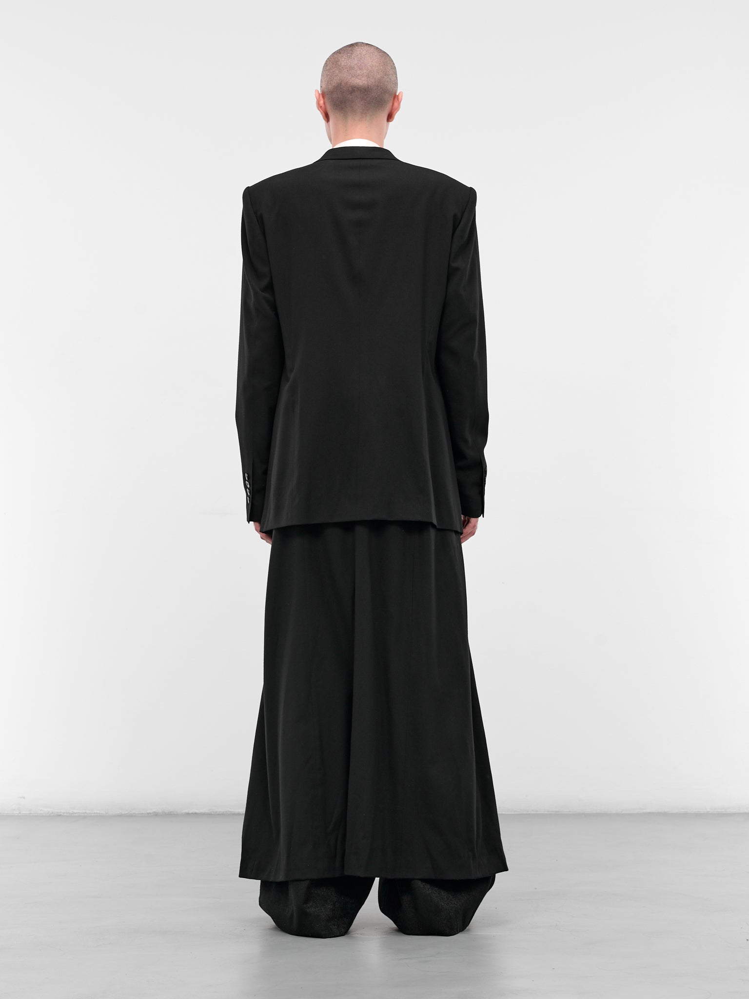 Black Tailored Wool-Viscose Blazer (917JAM1-S-BLACK)