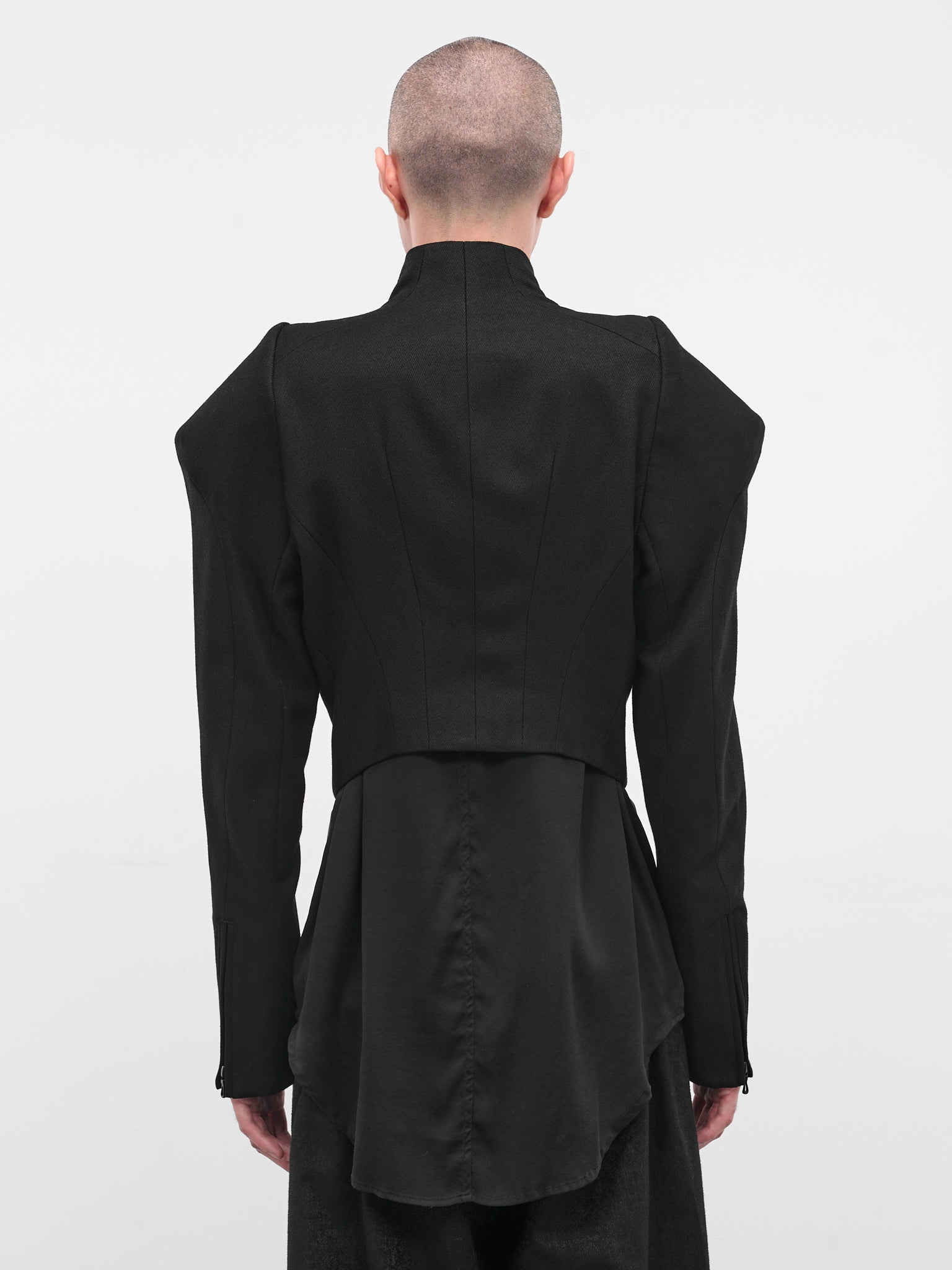 Black Sculptural Zip Blazer (917JAM2-BLACK)