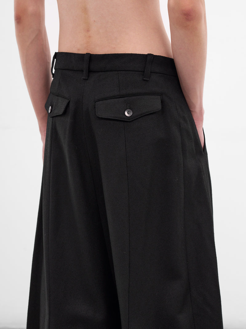 Black Baggy Drop Crotch Trousers (917PAM10-BLACK)