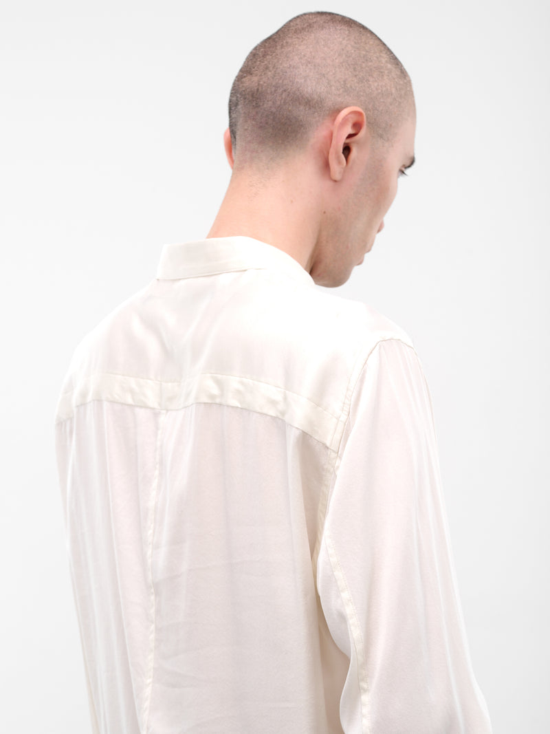 Off-White Silk Button-Up Shirt (917SHM4-OFF-WHITE)
