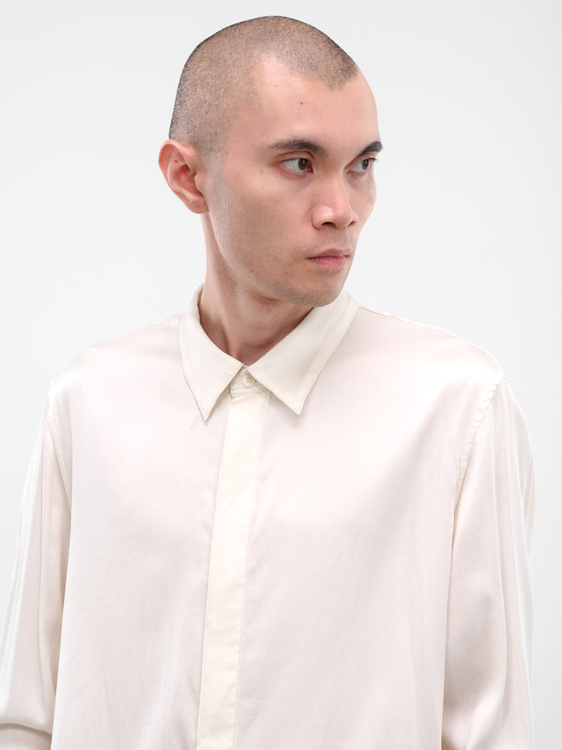 Off-White Silk Button-Up Shirt (917SHM4-OFF-WHITE)