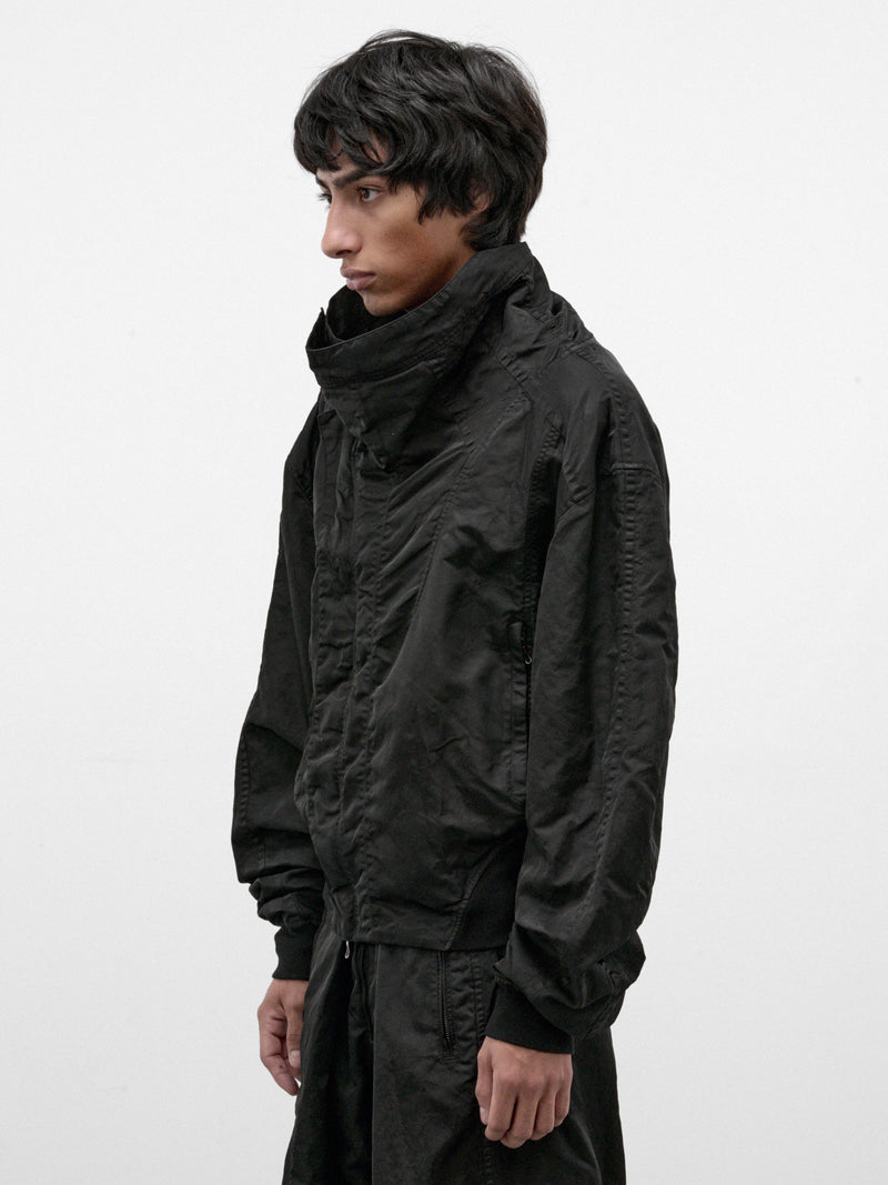 Black Nylon Relaxed Jacket (957BLM8-BLACK)