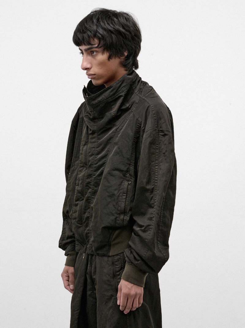 Dark Khaki Nylon Relaxed Jacket (957BLM8-DARK-KHAKI)
