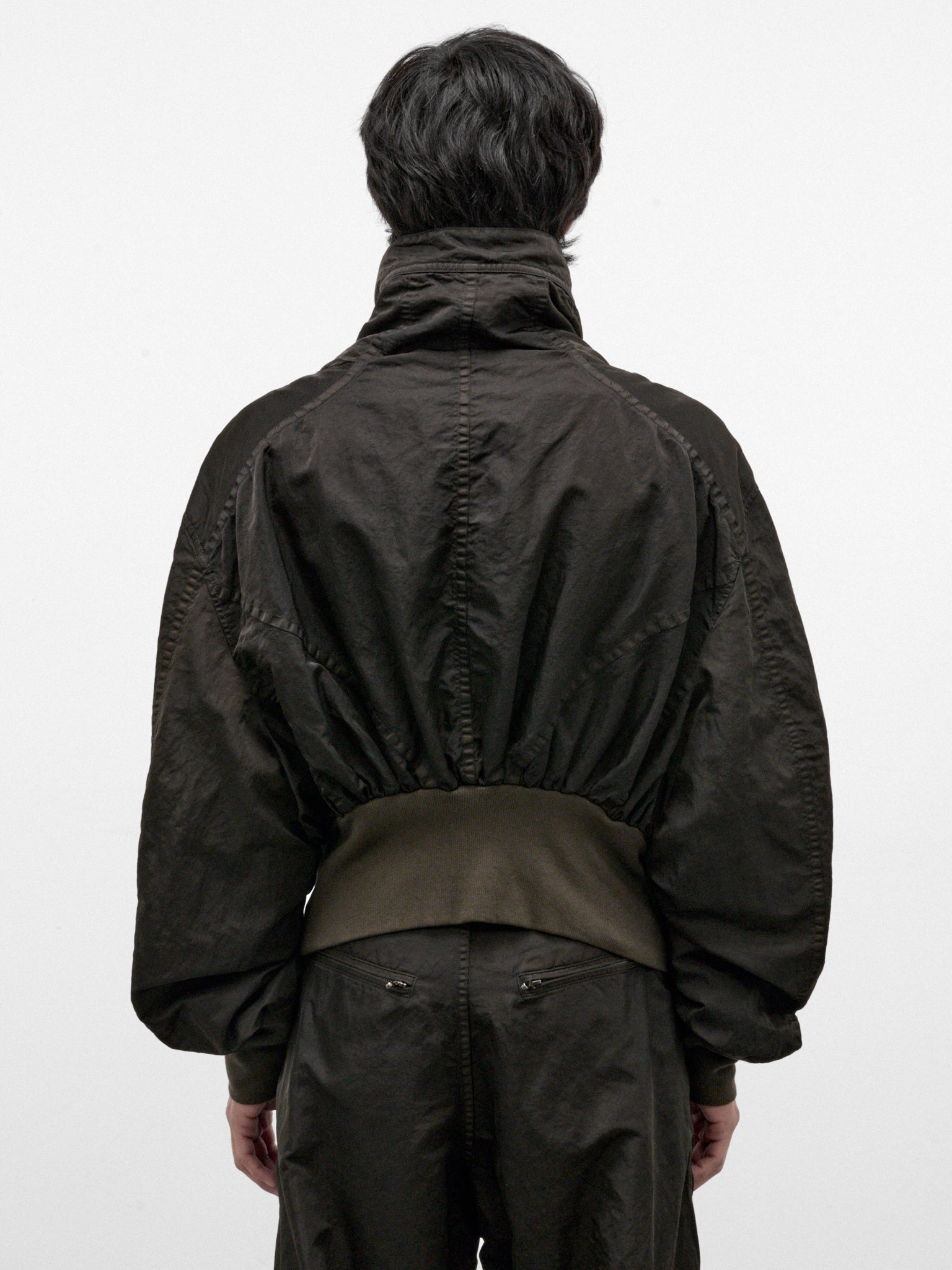 Dark Khaki Nylon Relaxed Jacket (957BLM8-DARK-KHAKI)