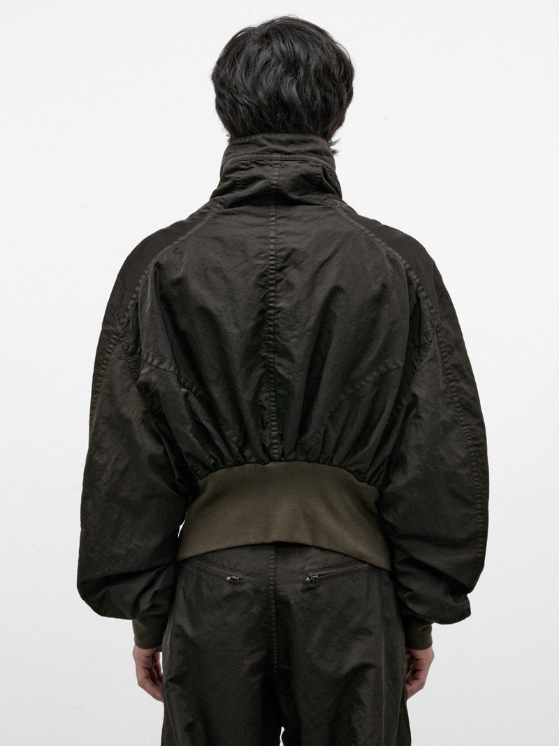 Dark Khaki Nylon Relaxed Jacket (957BLM8-DARK-KHAKI)
