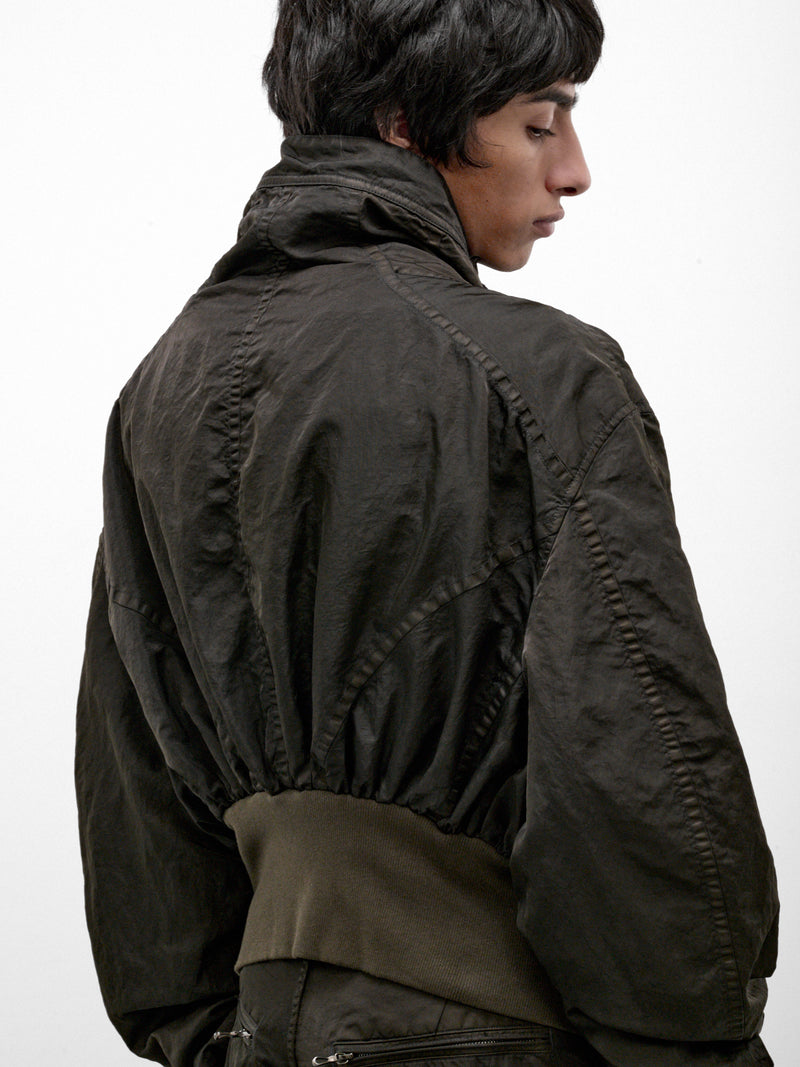Dark Khaki Nylon Relaxed Jacket (957BLM8-DARK-KHAKI)