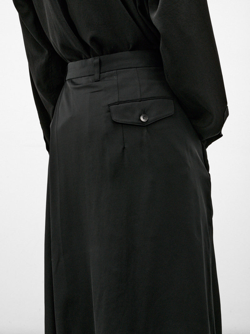 Black Wool Wide Leg Trousers (957PAM1-BLACK)