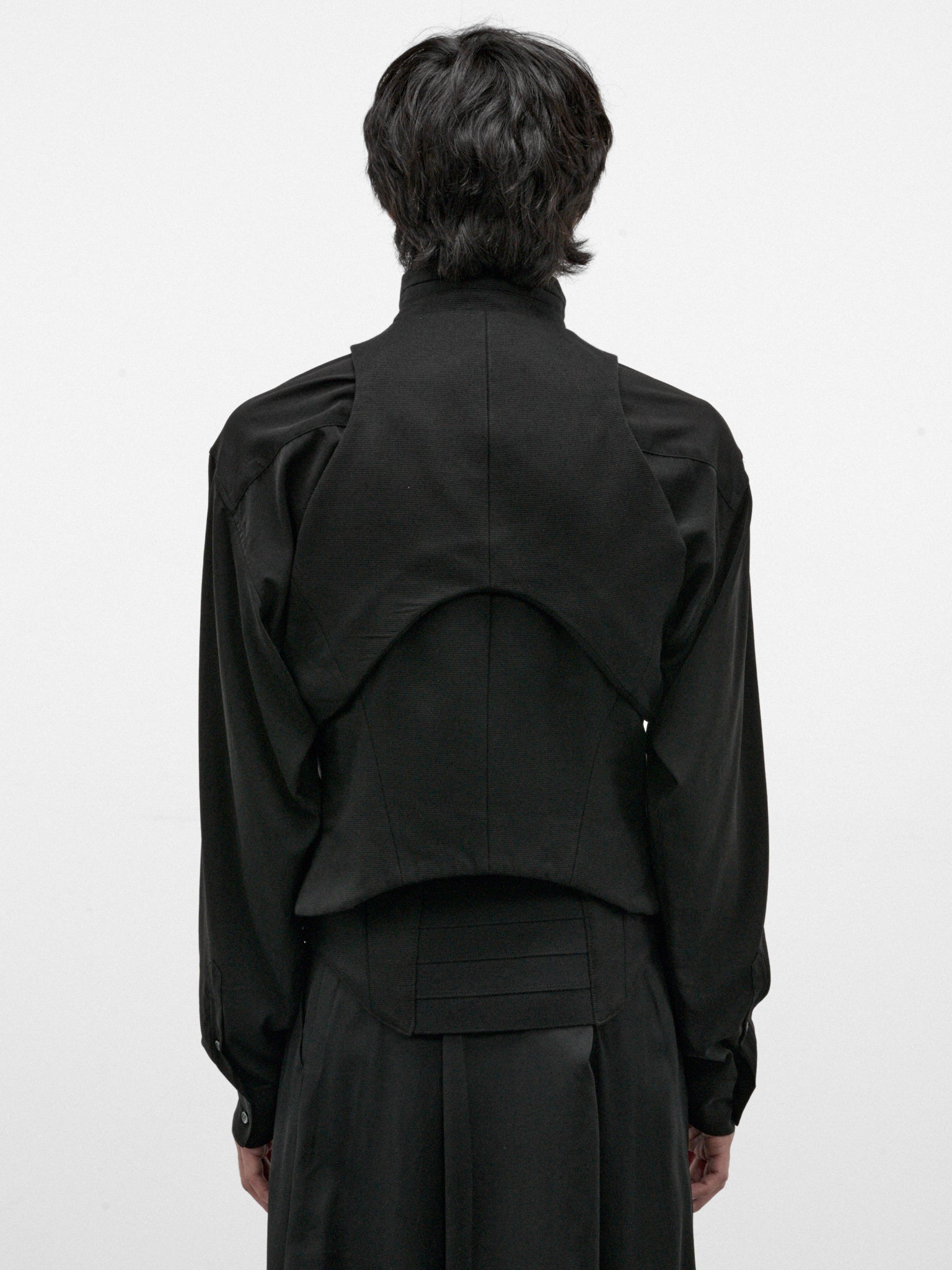 Black Cotton-Silk Vest (957VEM1-BLACK)
