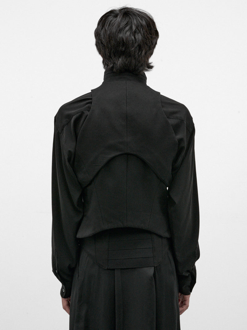 Black Cotton-Silk Vest (957VEM1-BLACK)
