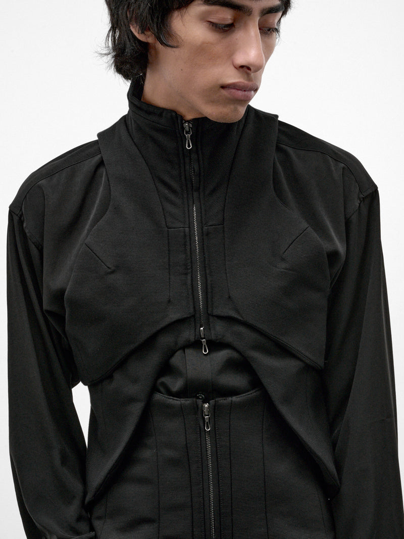 Black Cotton-Silk Vest (957VEM1-BLACK)