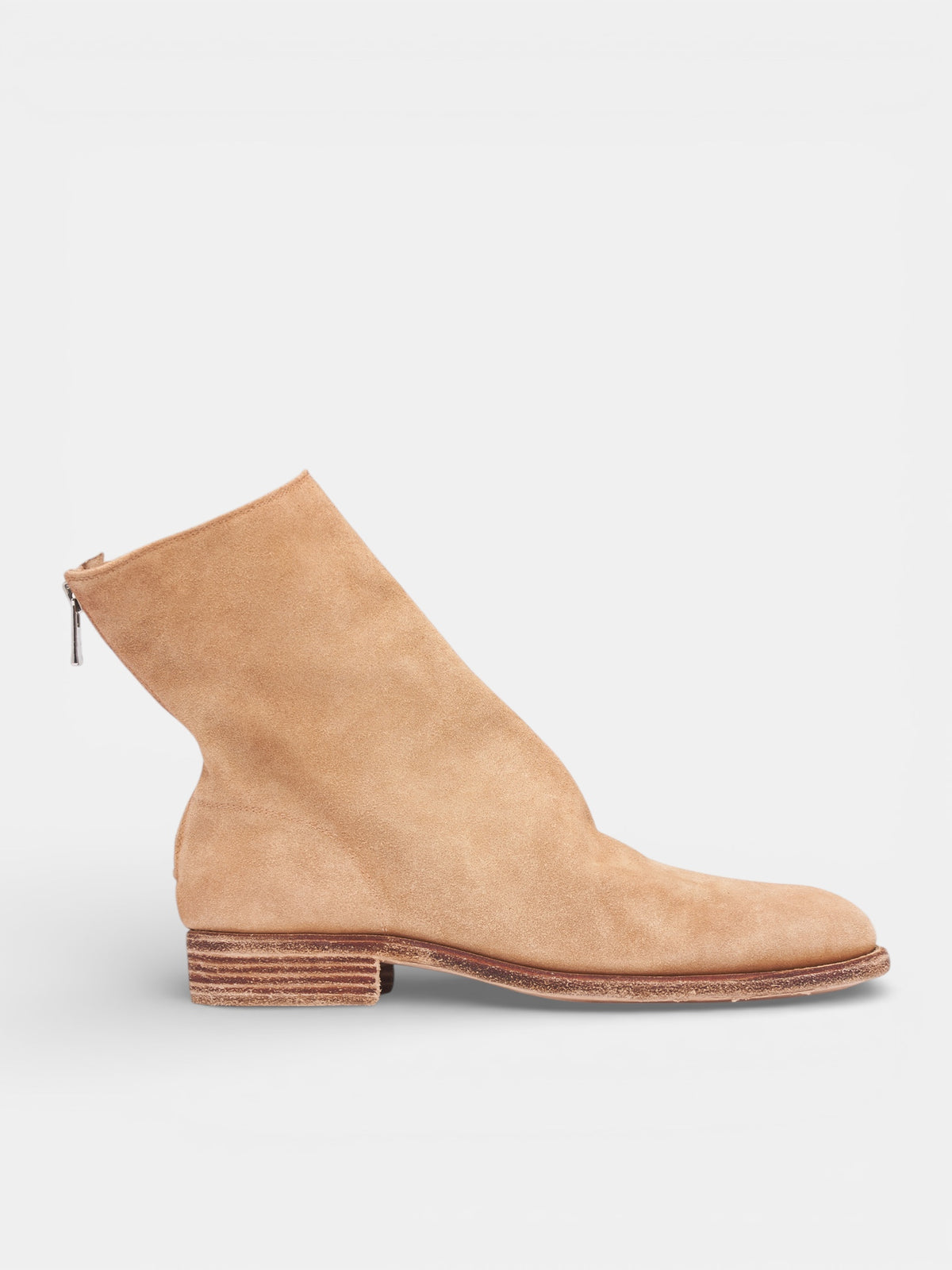 Reverse Leather Back Zip Boots (986-CR-CO171T-LIGHT-BROWN)