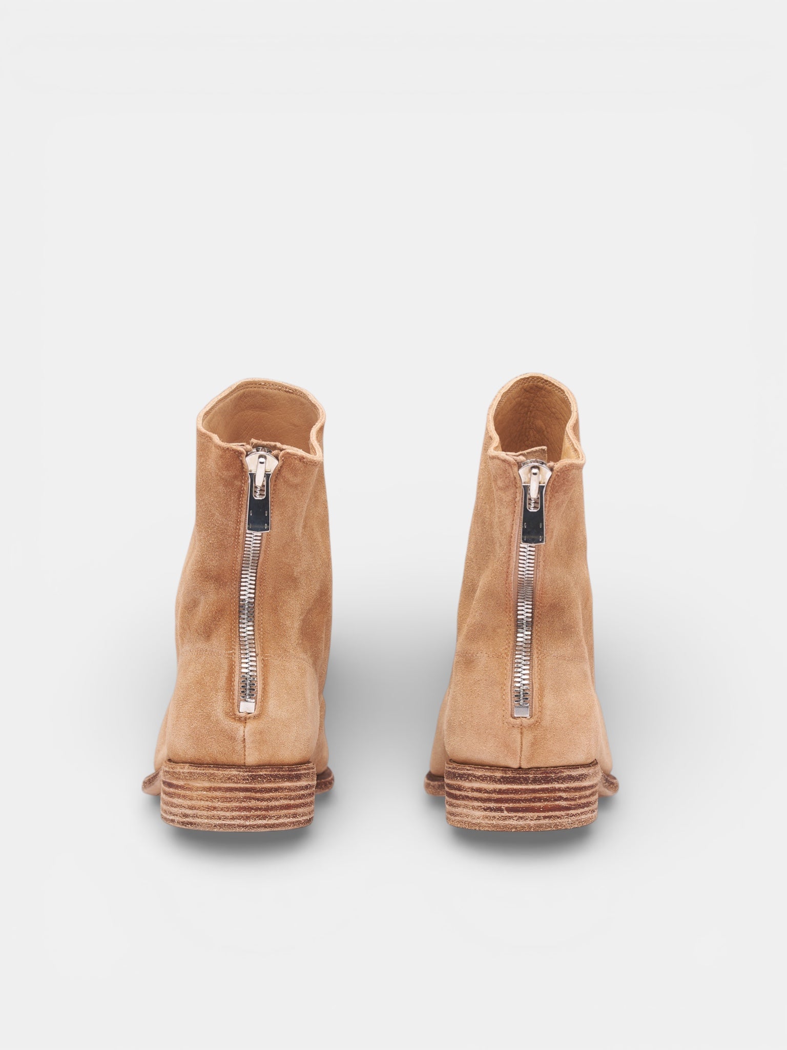 Reverse Leather Back Zip Boots (986-CR-CO171T-LIGHT-BROWN)