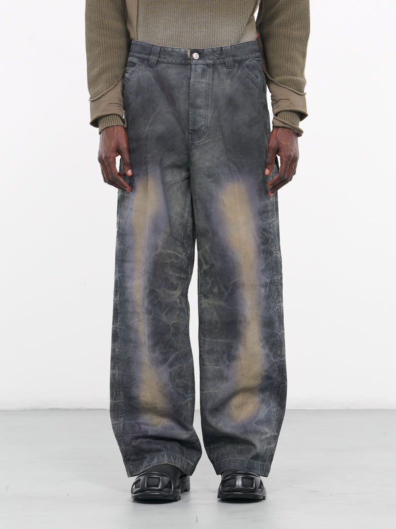 LU'U Dan | H.Lorenzo|Knee Patch Jeans (MP037D-WD-GRAPHITE-BLACK), 34 / Black