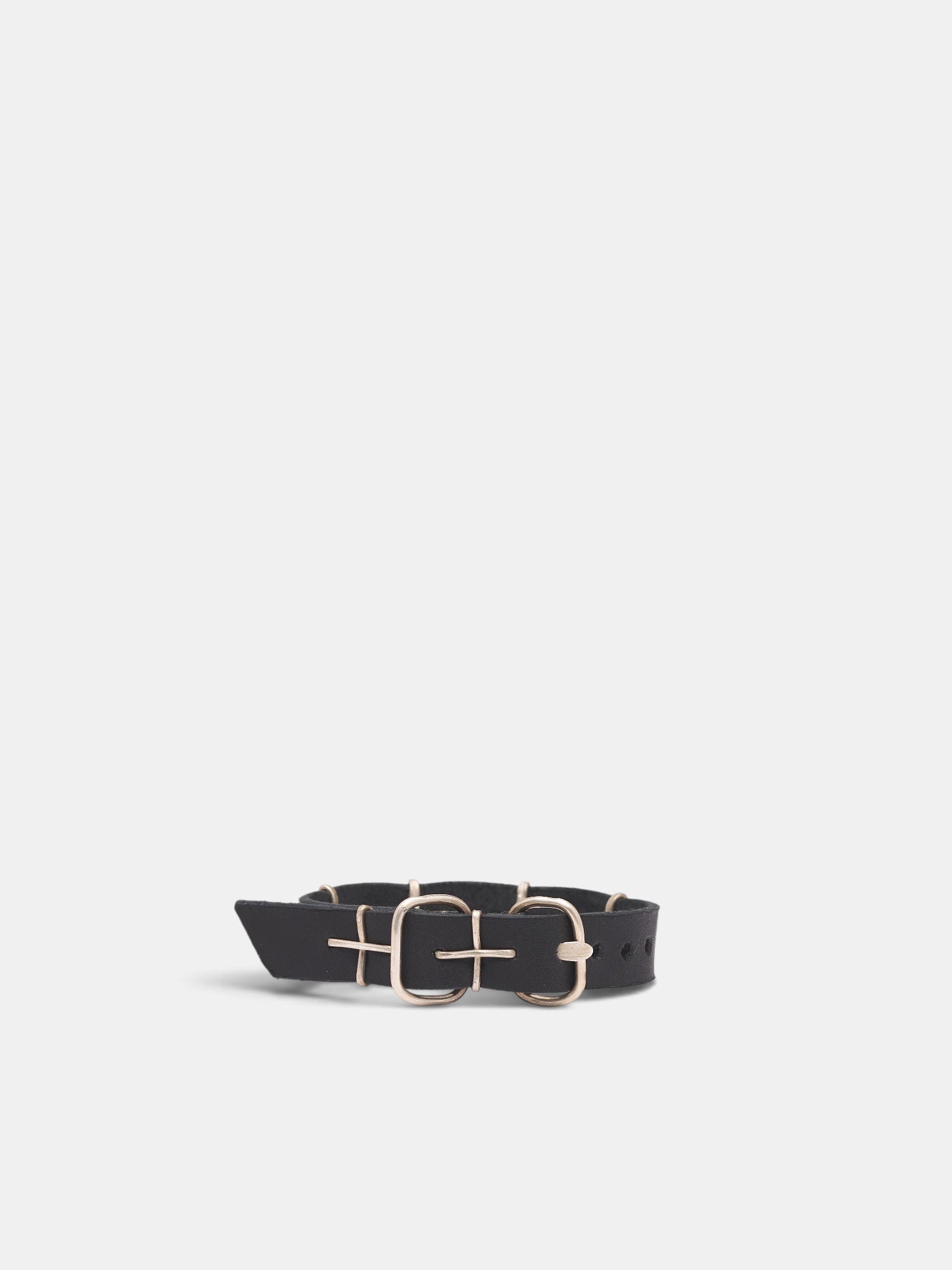 Black Leather & Silver Cross Bracelet (A-F2BL1-GR-2-0-BLACK)
