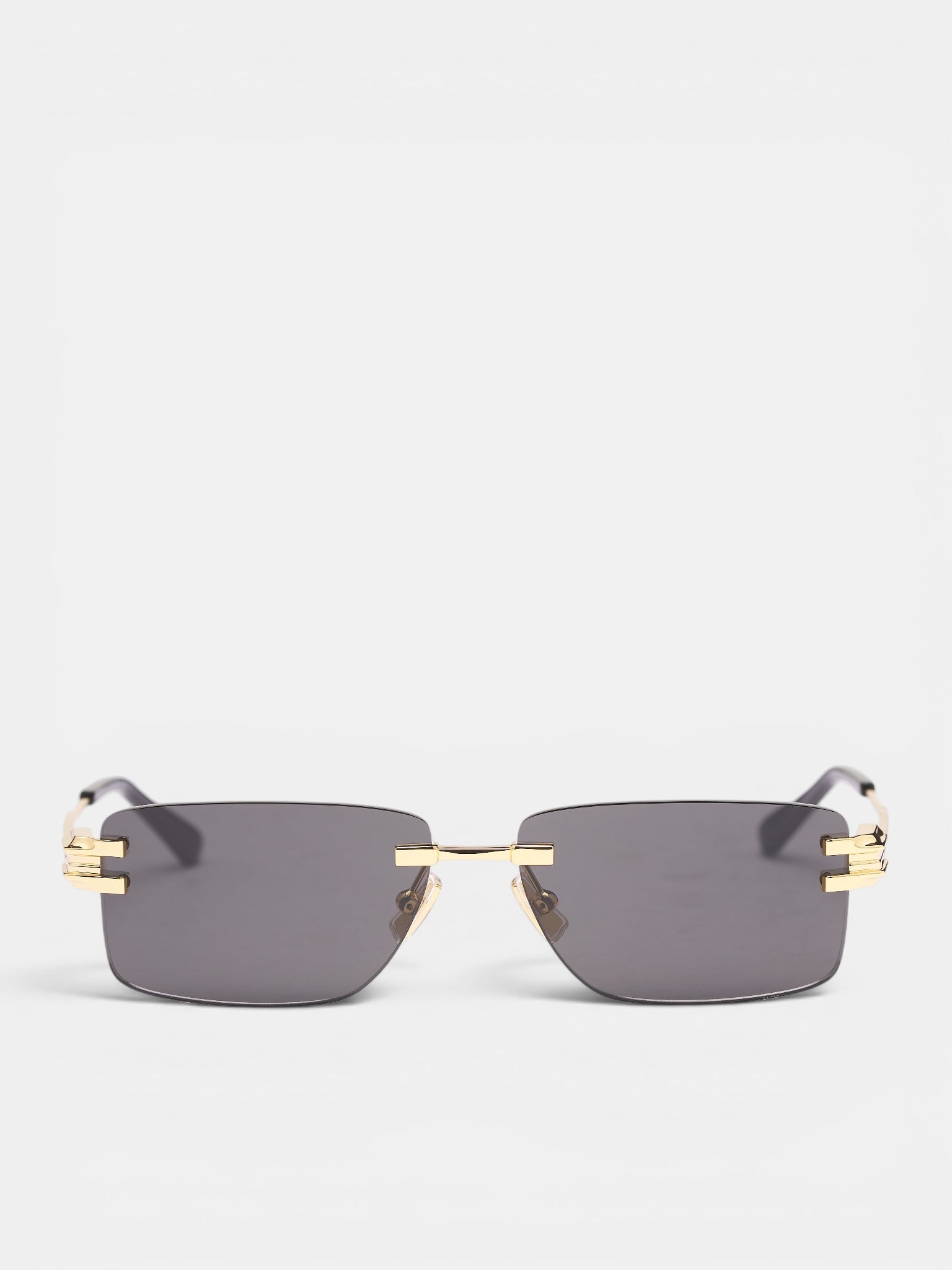 Rectangular Rimless Sunglasses (A002FEV4450-8043-GOLD-GREY)