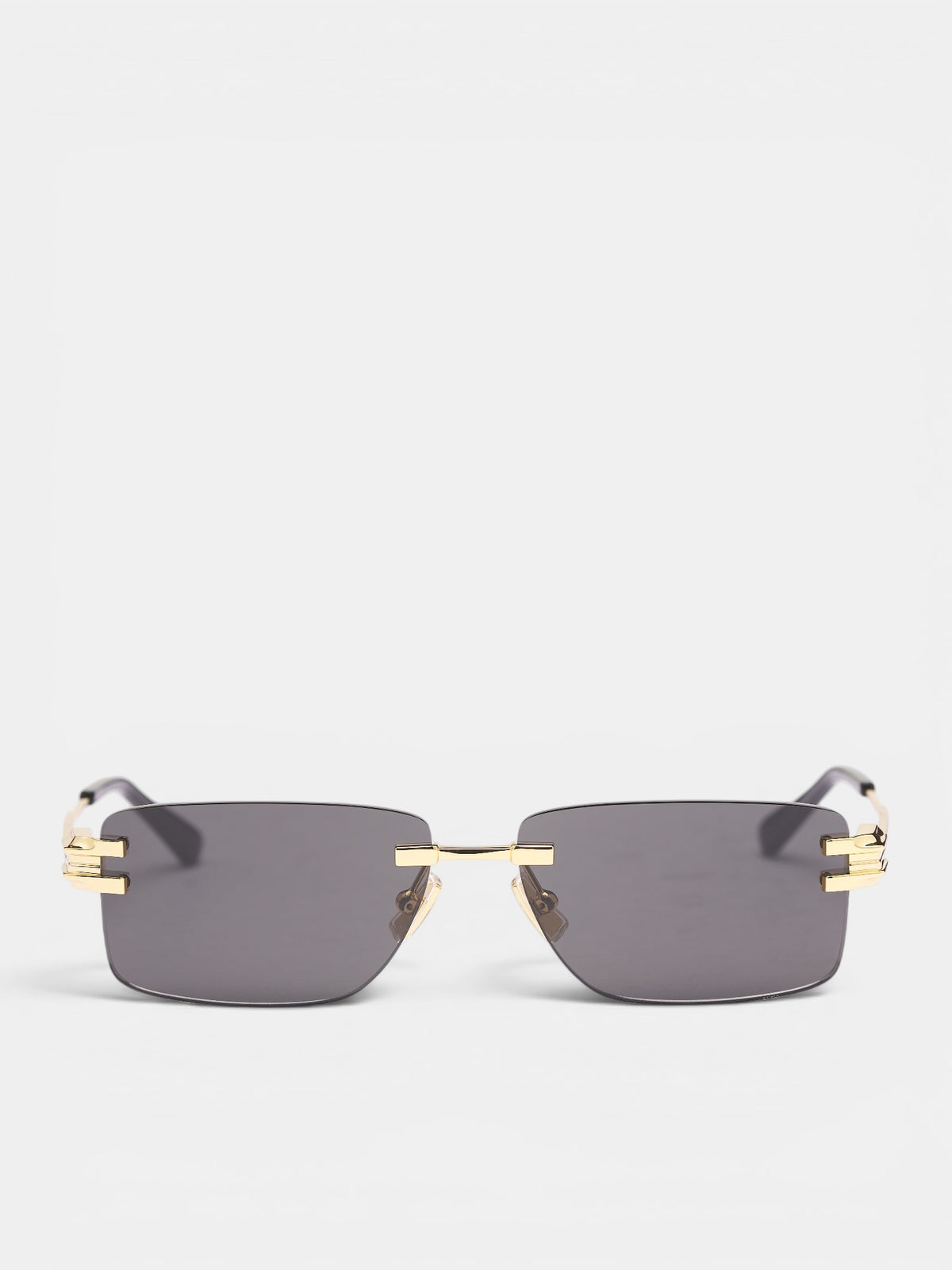 Rectangular Rimless Sunglasses (A002FEV4450-8043-GOLD-GREY)