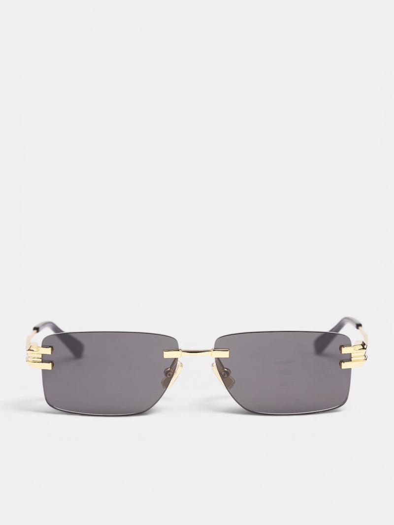 Rectangular Rimless Sunglasses (A002FEV4450-8043-GOLD-GREY)
