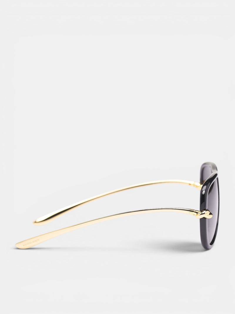 Black Aviator Sunglasses (A002JCVBL80-1280-BLACK-GOLD-GR)