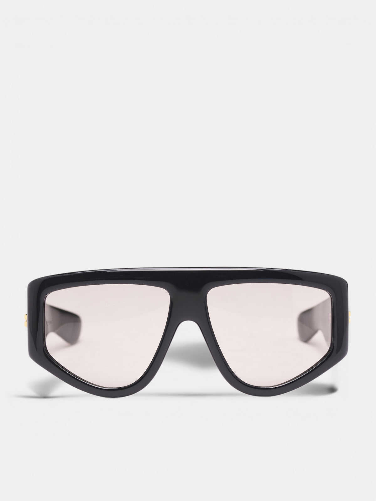 Black Thick Geometric Sunglasses (A002JNV2Q30-1136-BLACK-BROWN)