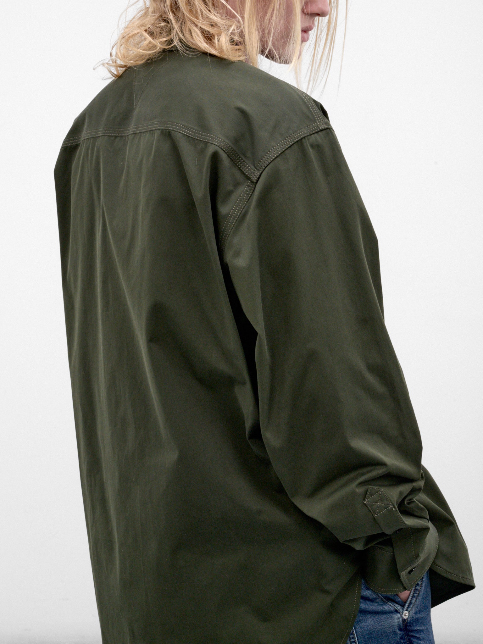 Juniper Cotton Cabardine Shirt (A0040ZV7BG0-3321-DARK-JUNIPER)