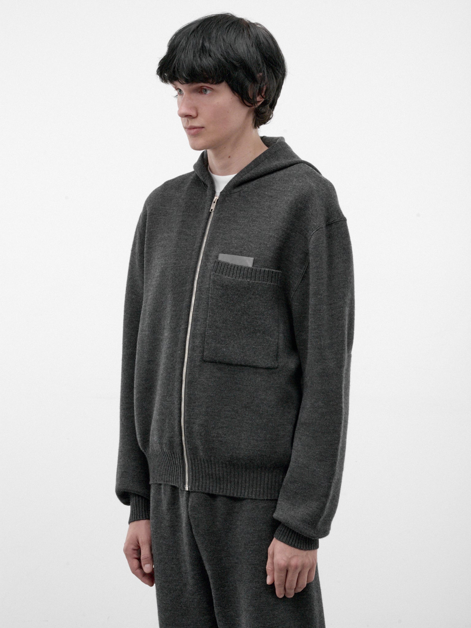 Gray Wool-Cashmere Zip Hoodie (A005DNV70E0-1510-DARK-SLATE-ME)