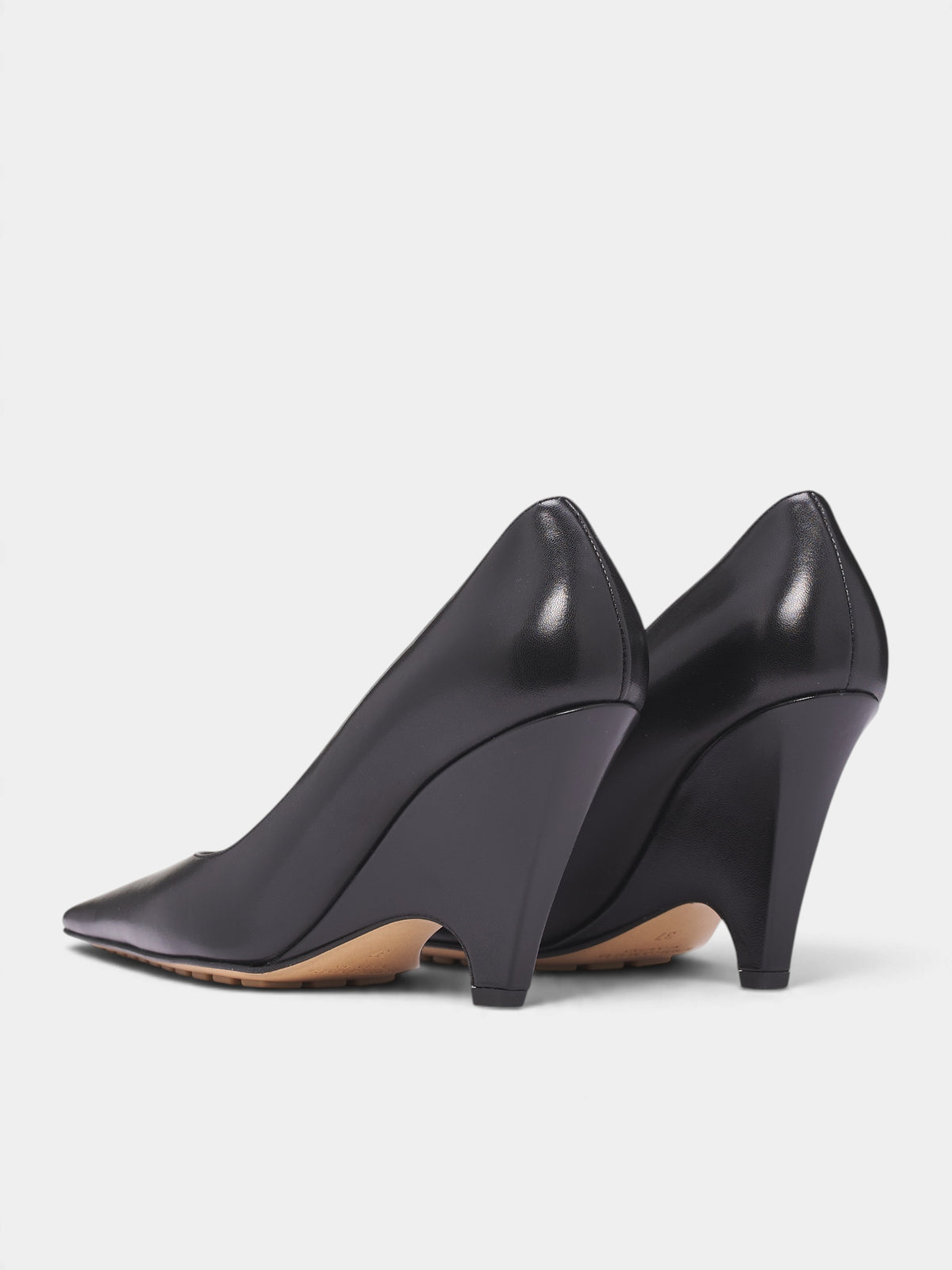 Black Leather Scaletta Pumps (A006P0VBSF0-1000-BLACK)