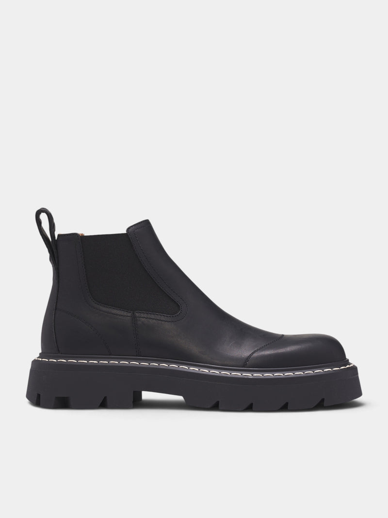 Black Chunky Chelsea Ankle Boots (A007B8VBS50-1000-BLACK)
