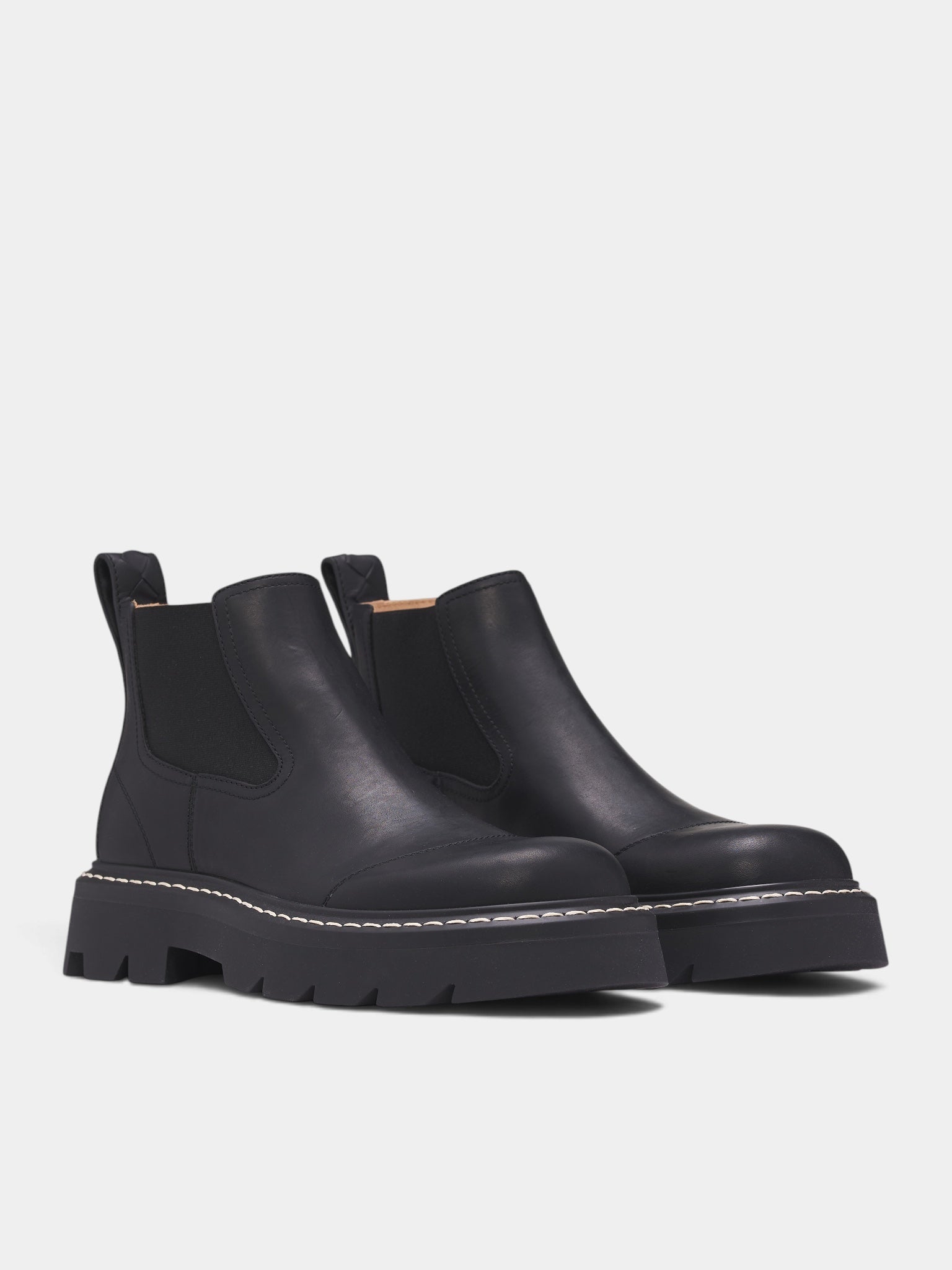Black Chunky Chelsea Ankle Boots (A007B8VBS50-1000-BLACK)