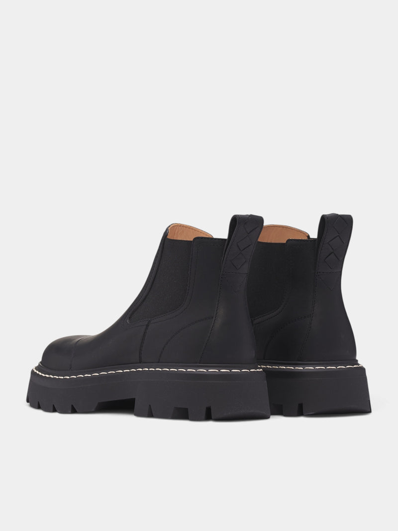 Black Chunky Chelsea Ankle Boots (A007B8VBS50-1000-BLACK)