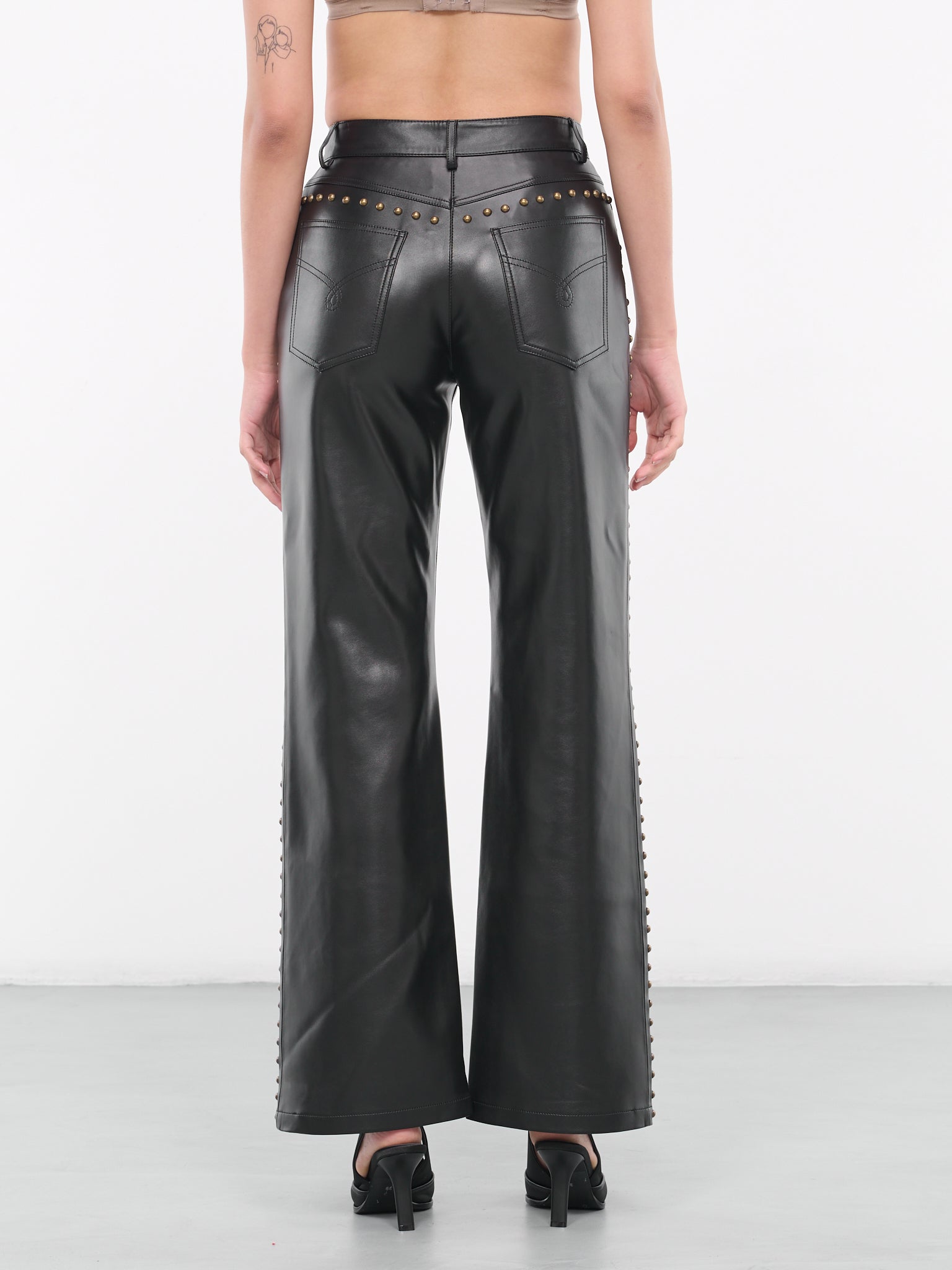 Studded Leather Pants (A0337-8718-BLACK)