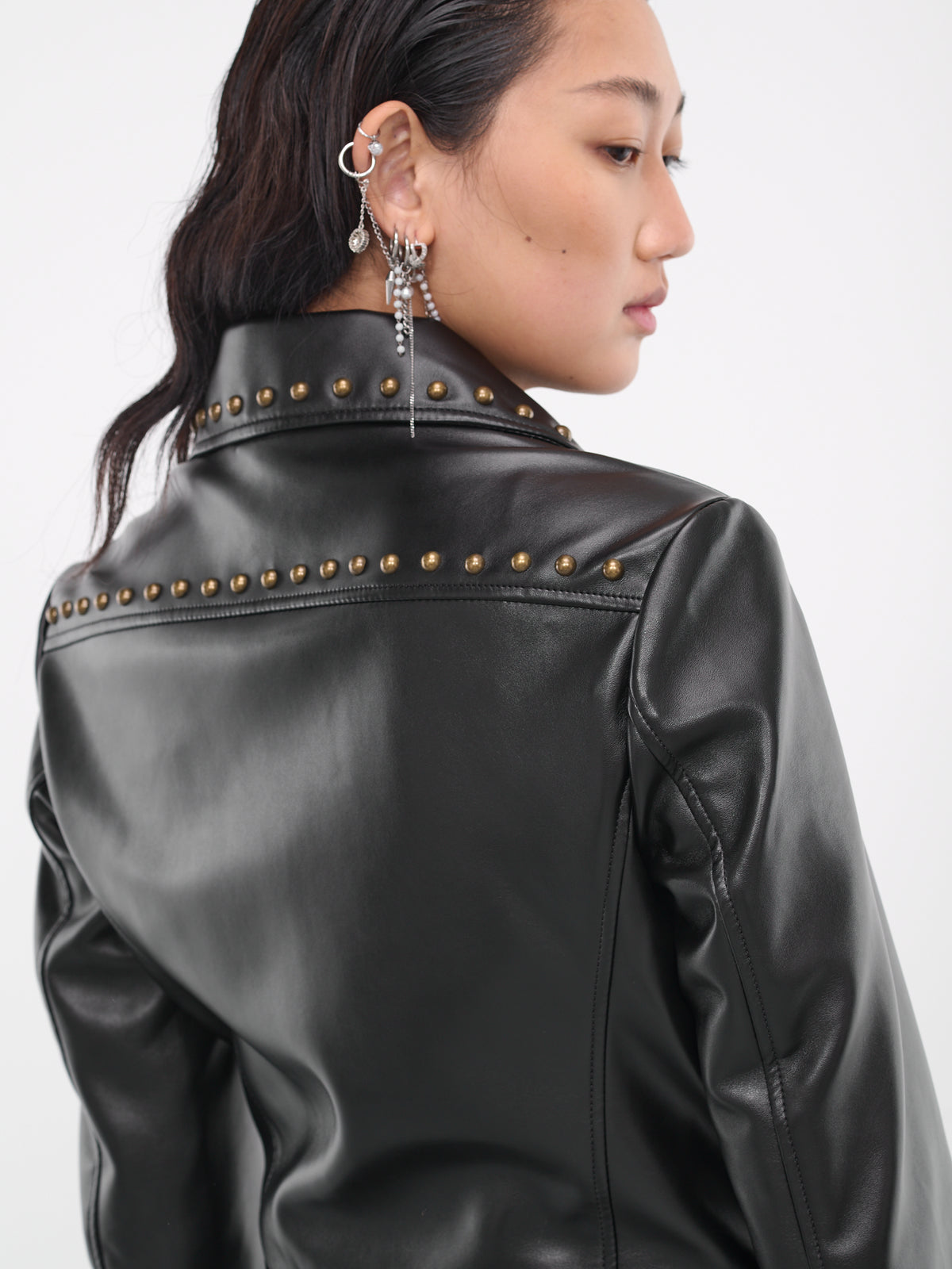 Studded Leather Jacket (A0501-8718-BLACK)