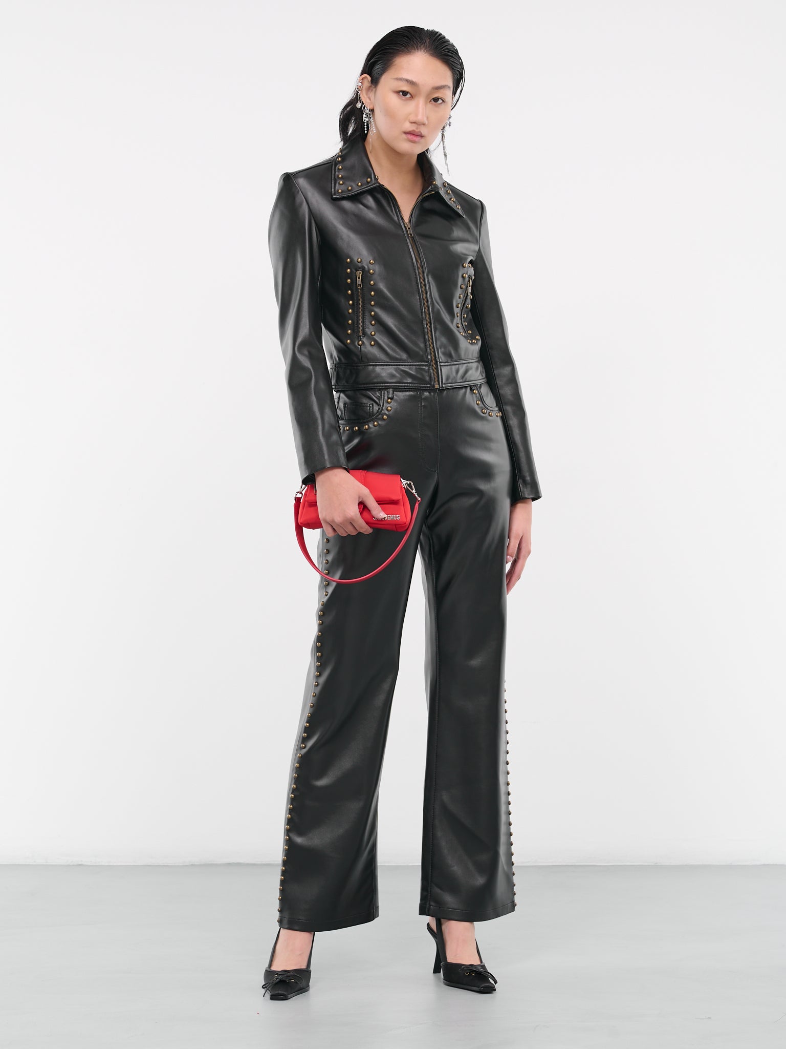 Studded Leather Jacket (A0501-8718-BLACK)