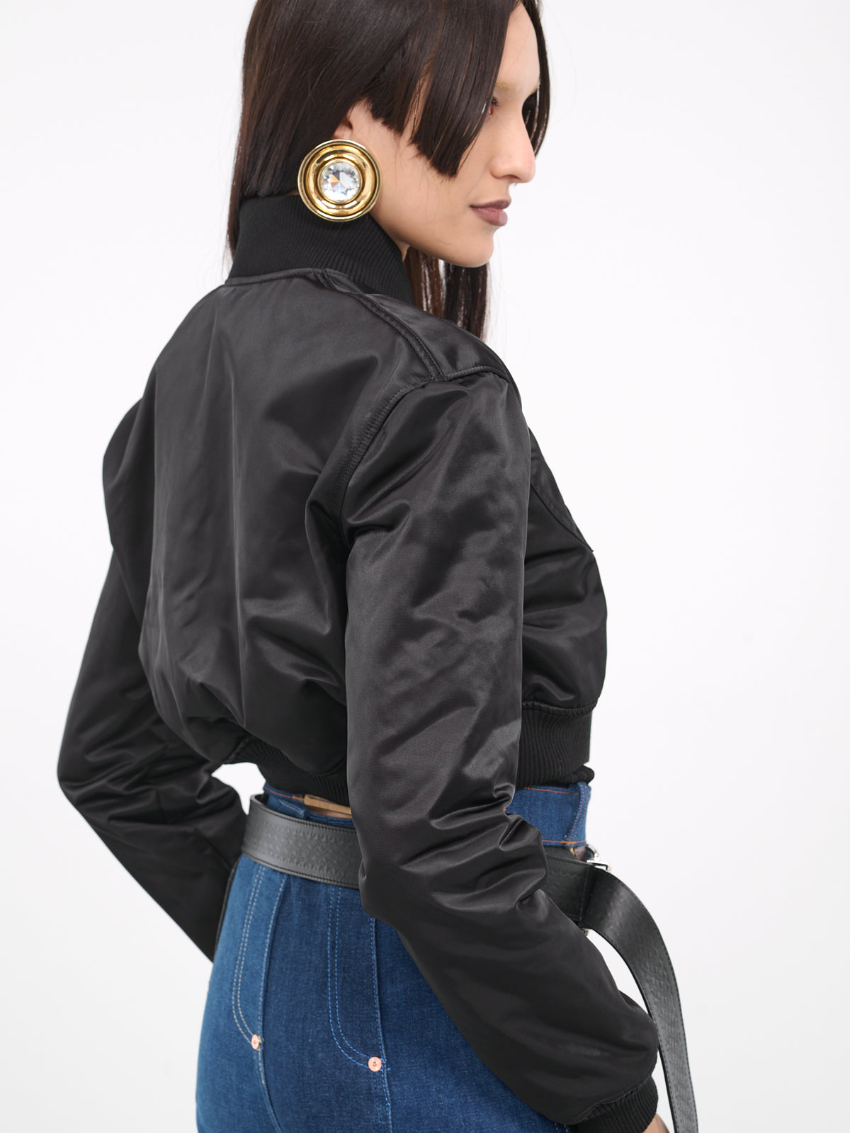Heart Embroidery Bomber Jacket (A0609-3219-555-BLACK)