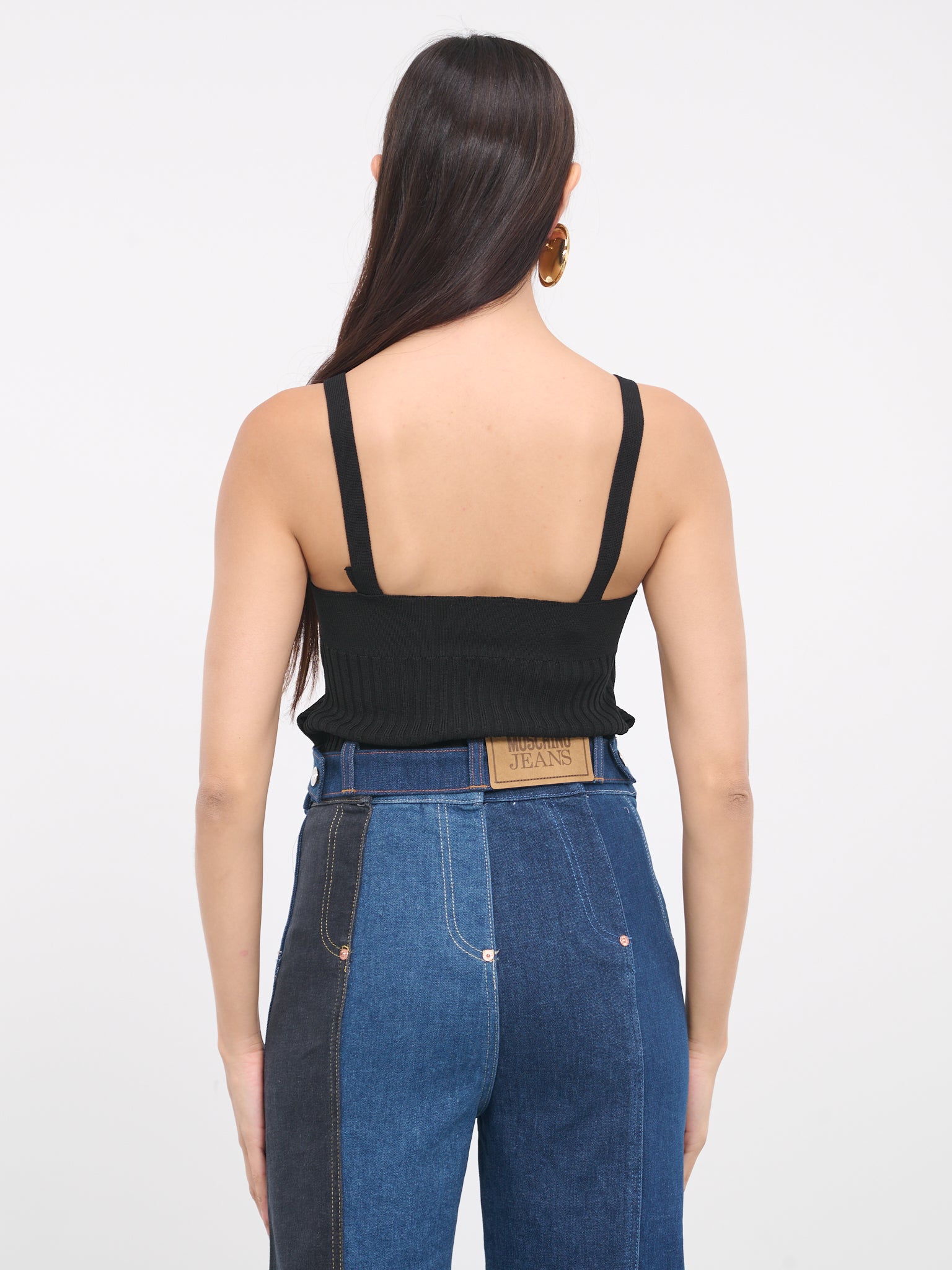 Denim Waistband Top (A0882-3206-1555-BLACK)