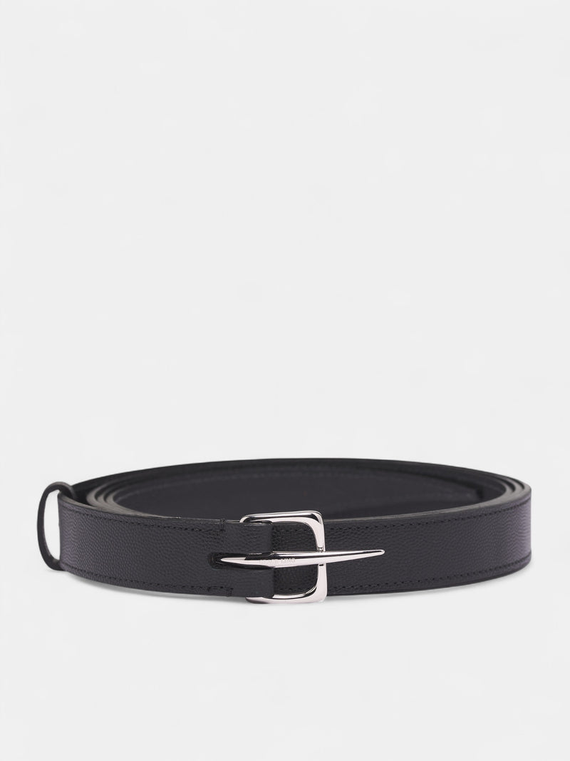 Black Leather Bimorphic Claw Belt (A1001-SILVER-BLACK)