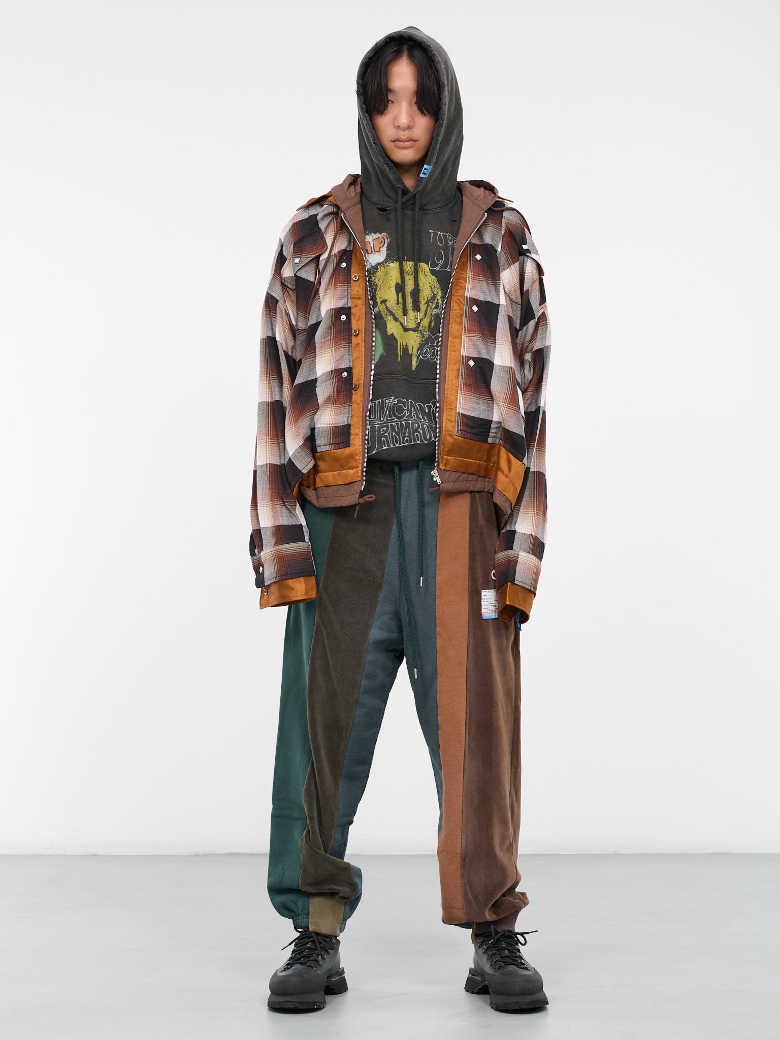 Layered Shirt Hoodie (A11SH072-BROWN)