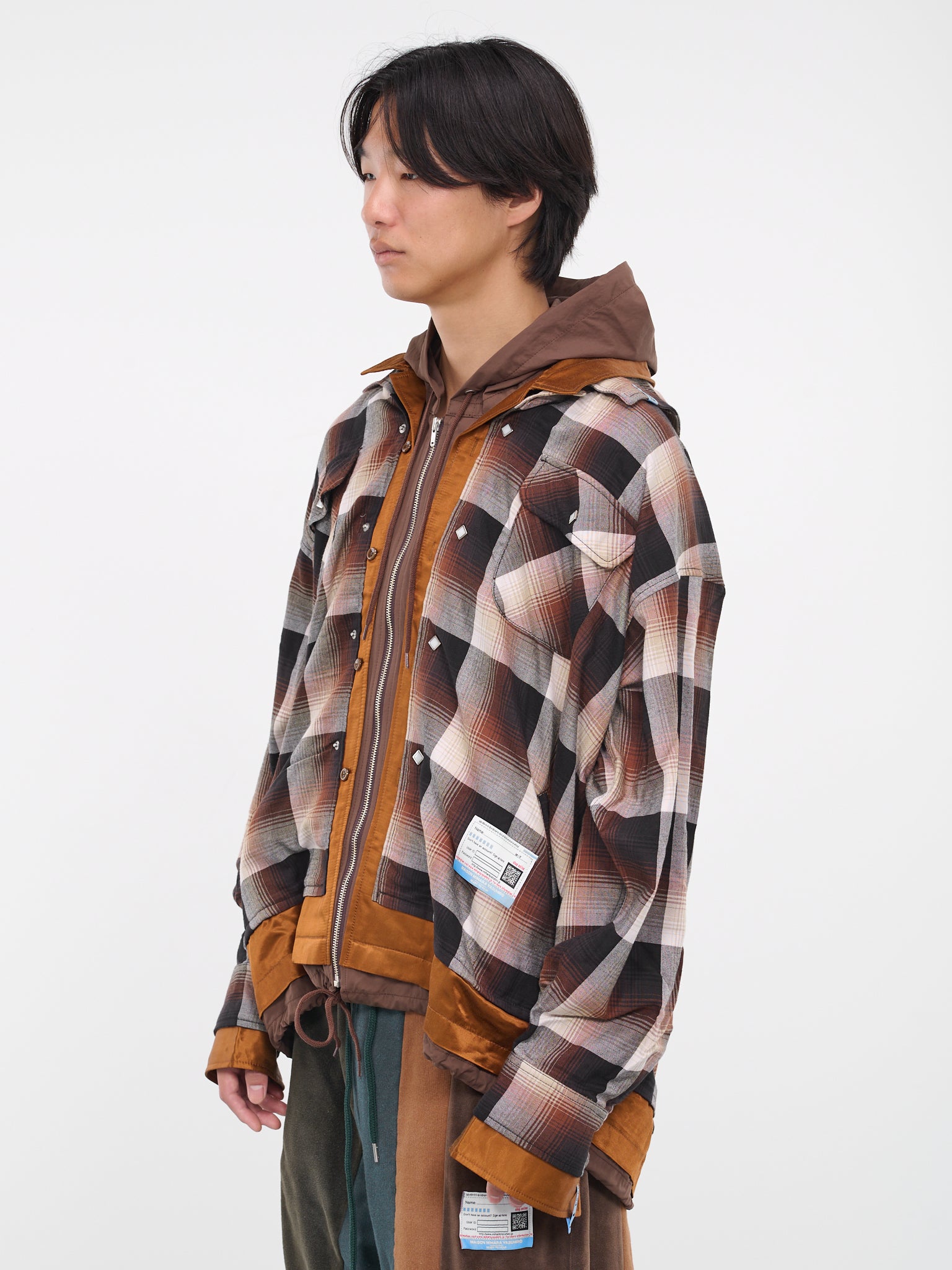 Layered Shirt Hoodie (A11SH072-BROWN)
