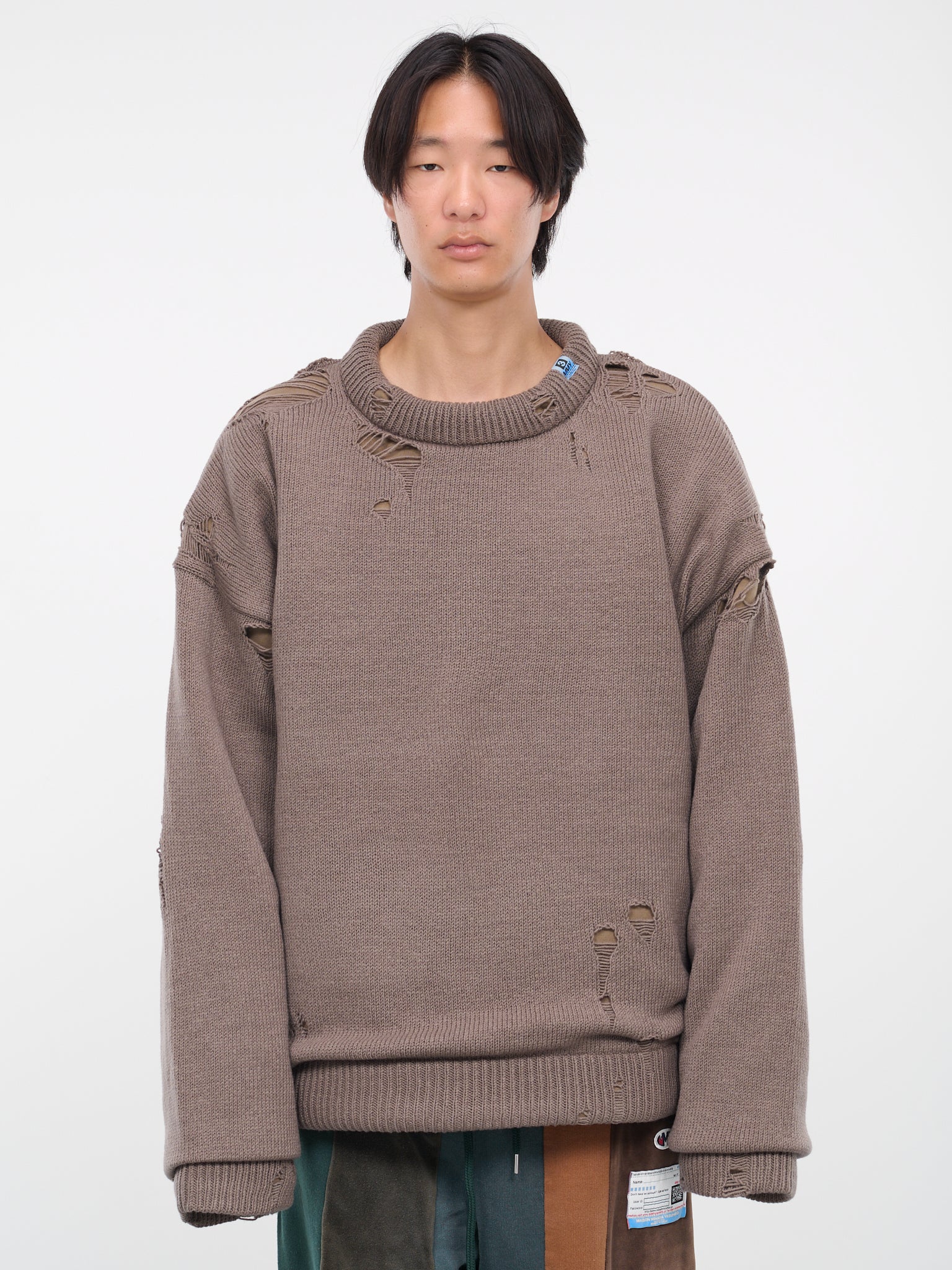 Distressed Knit Sweater (A11SW502-BROWN)