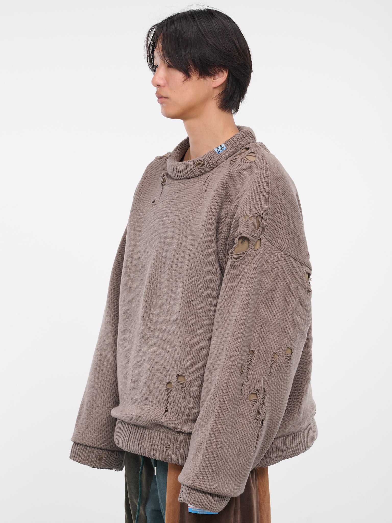 Distressed Knit Sweater (A11SW502-BROWN)