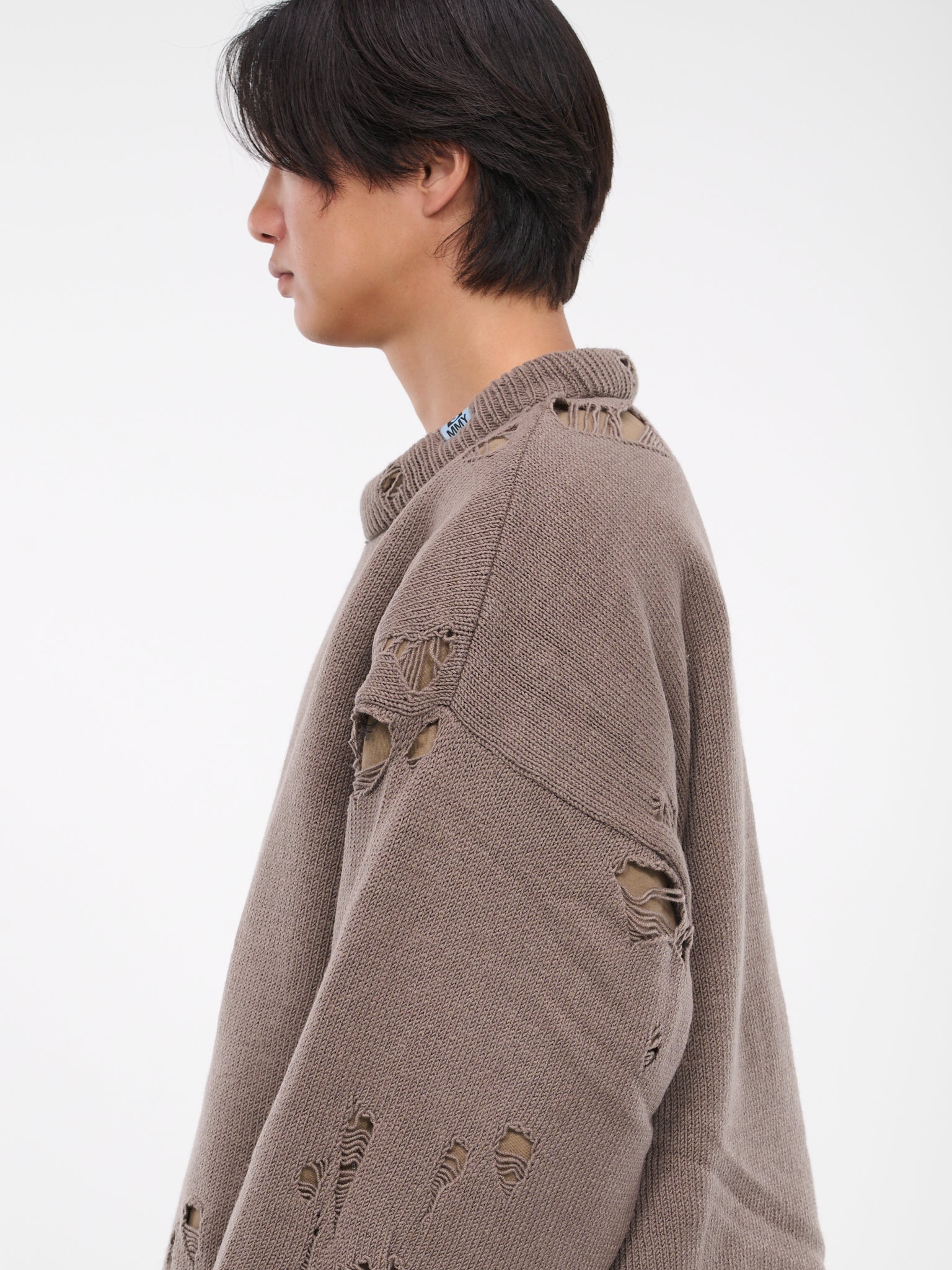 Distressed Knit Sweater (A11SW502-BROWN)