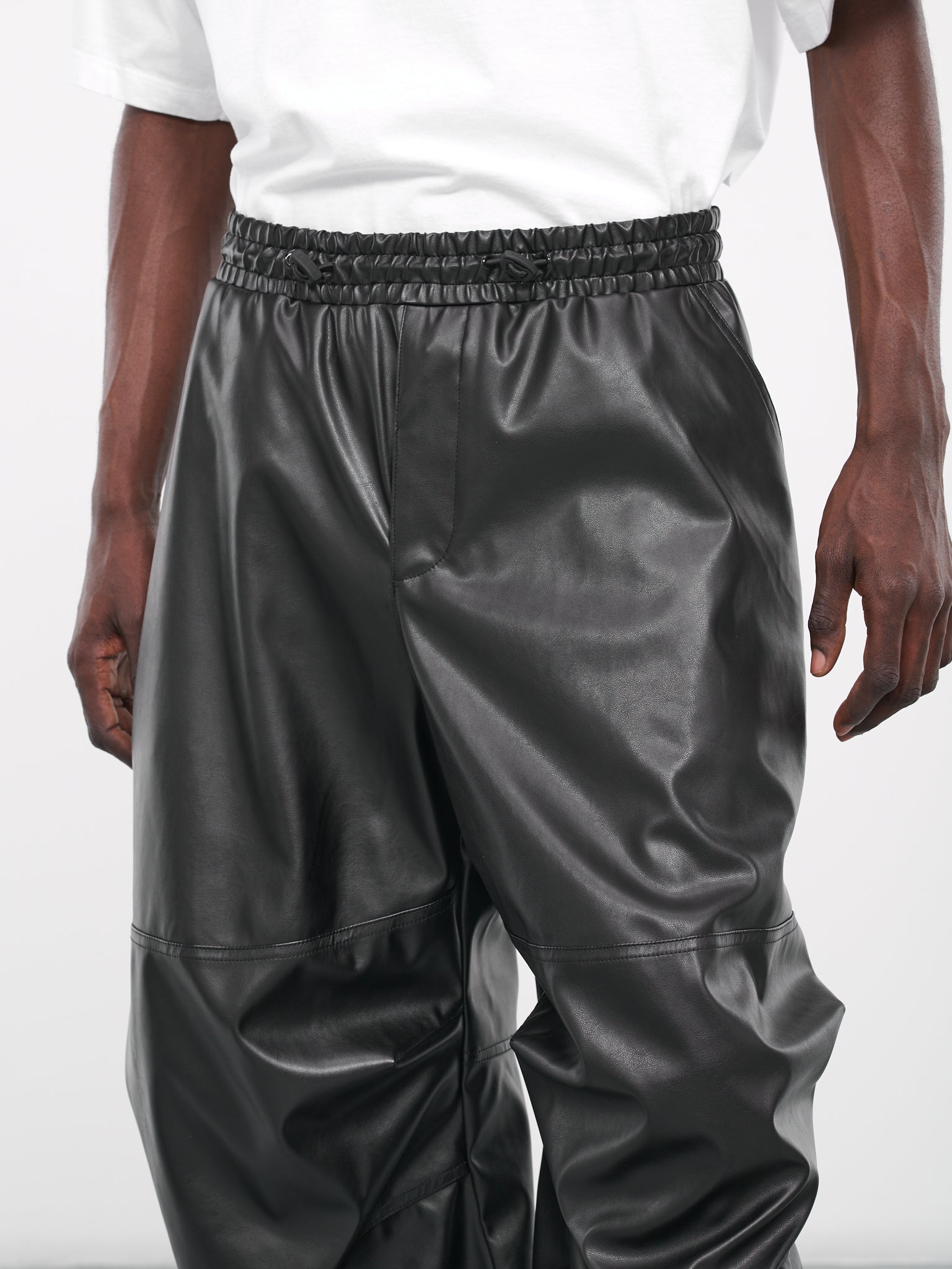 Marni elasticated leather shorts - Black