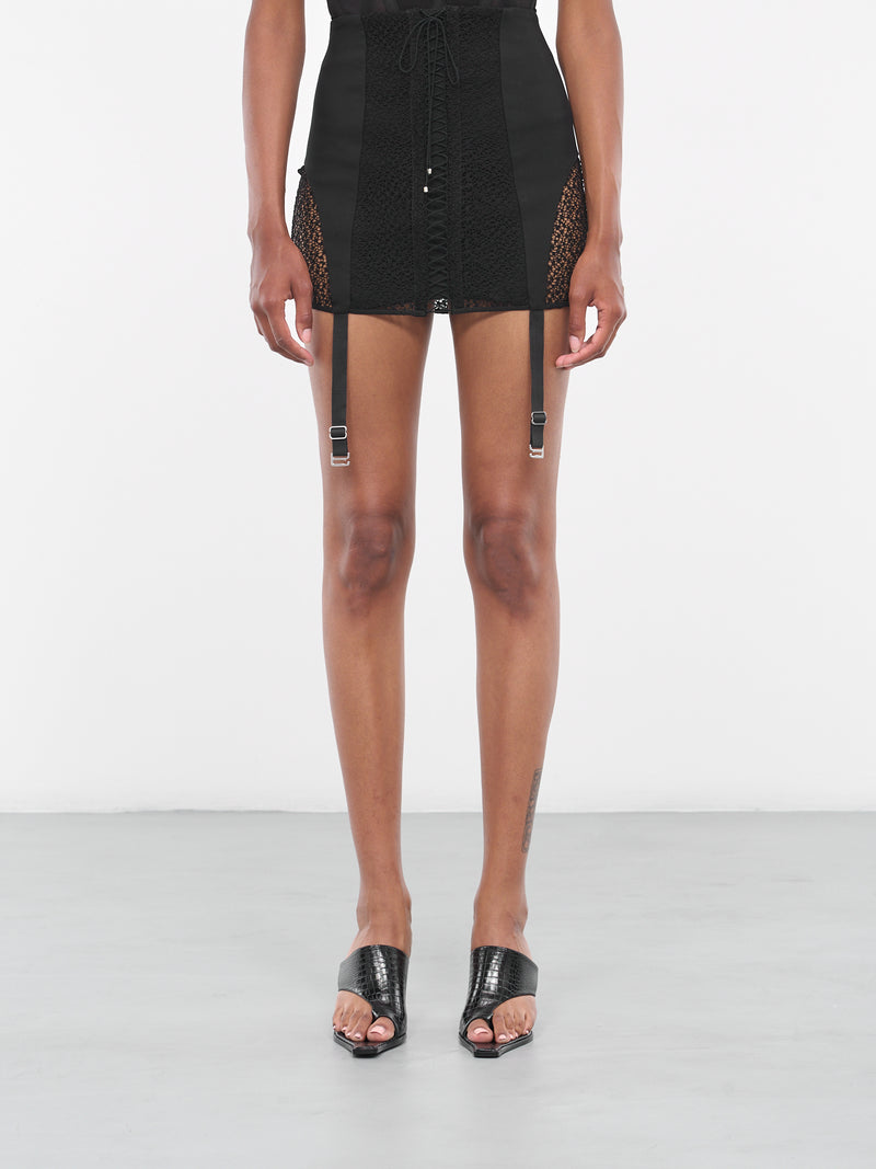 Lace-Up Corset Skirt (A1445P23-1000-BLACK)